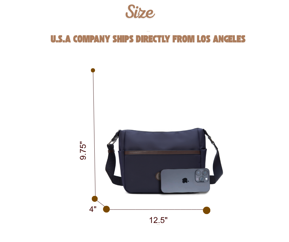 Brangio Italy Lightweight Crossbody Messenger Bag – Water-Resistant Everyday Travel Shoulder Bag (Copy)