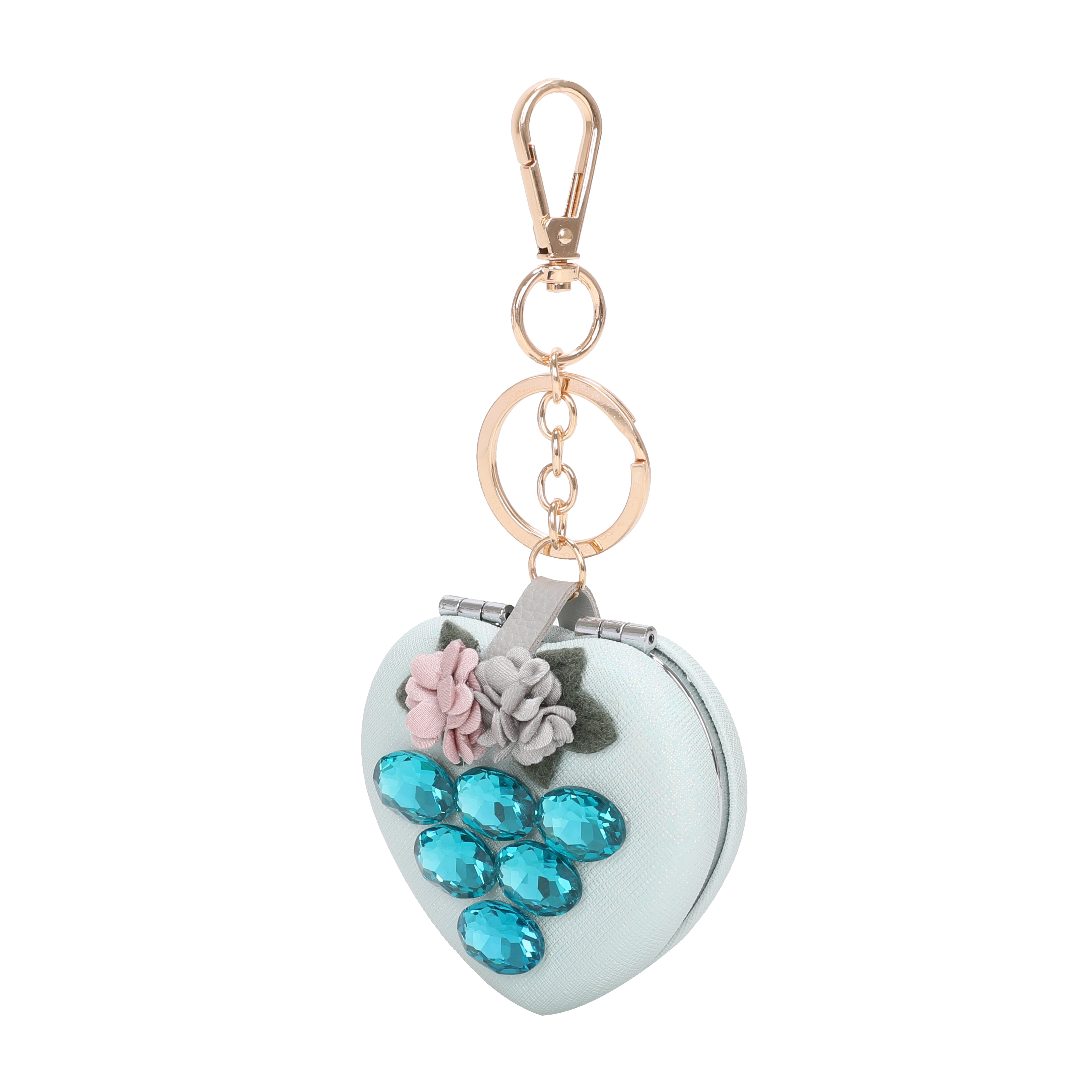 Brangio Elegant Heart Gem Keychain Case