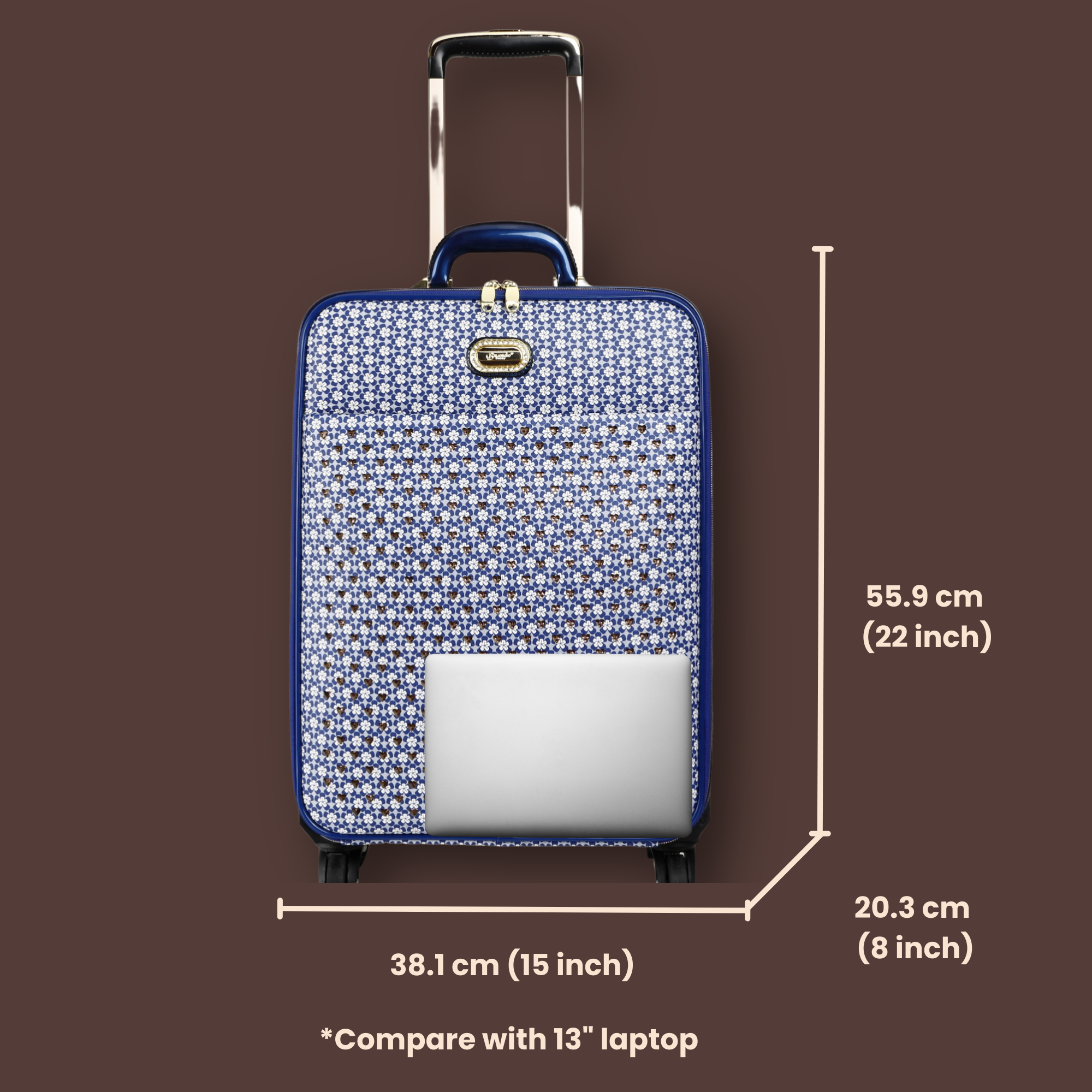 Brangio Italy Daisy Bloom Spinner Wheeled Carry-On Luggage
