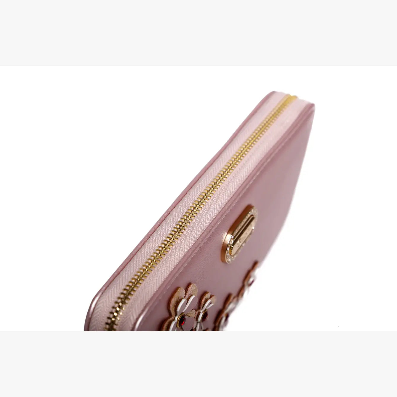 Brangio Italy Vintage Flower Accent Zippered Wristle Wallet