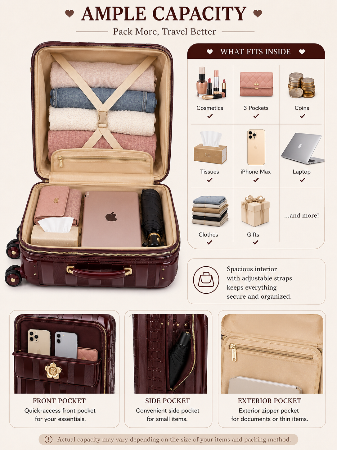 Brangio Italy Luxury Patent Leather Carry-On Luggage - Spinner Suitcase