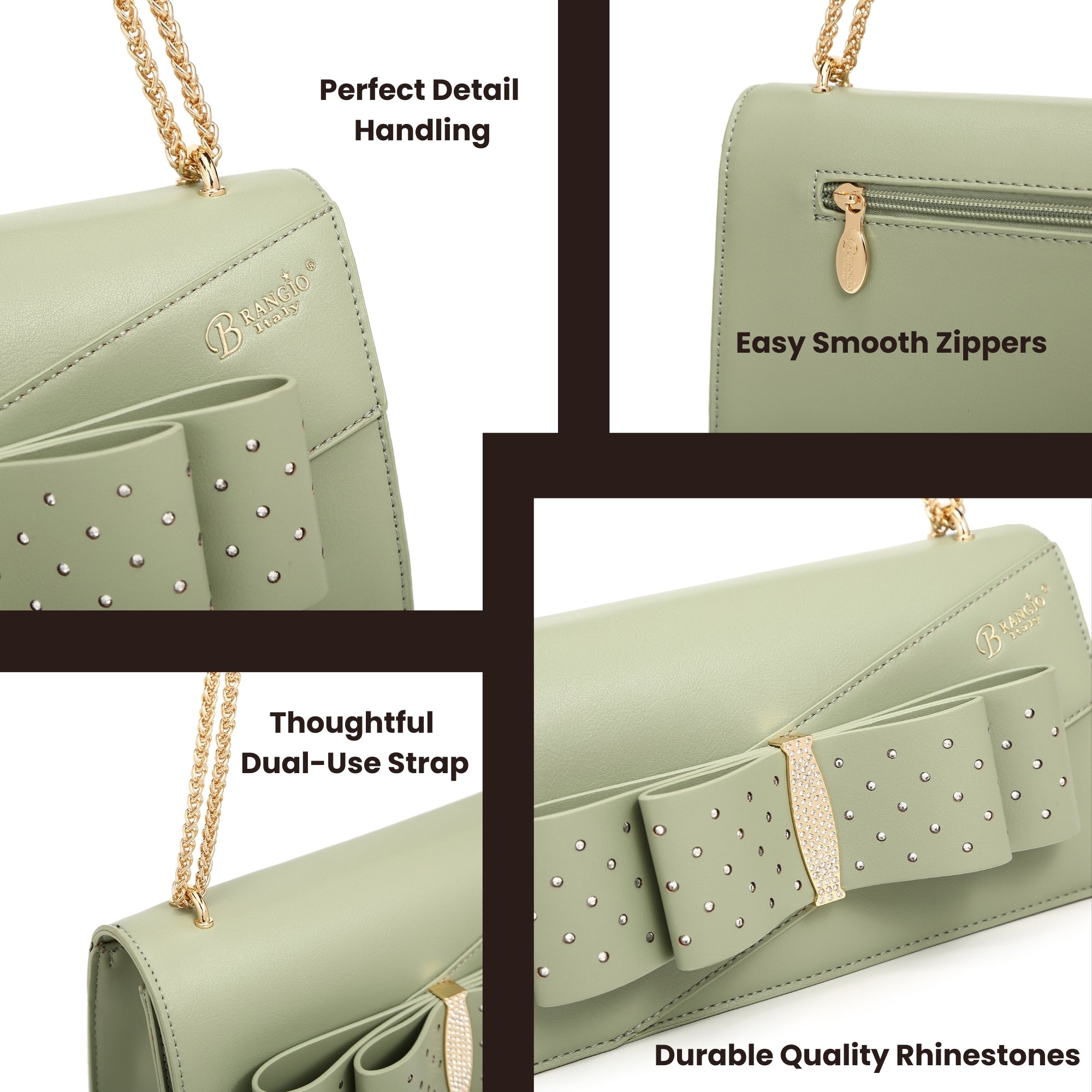 Brangio Chic Bow Accent Evening Bag