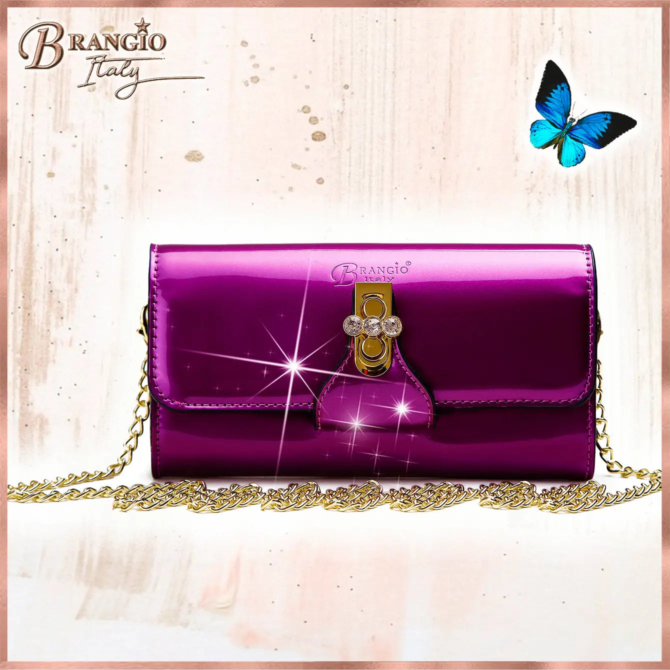 Brangio Patent Evening Clutch