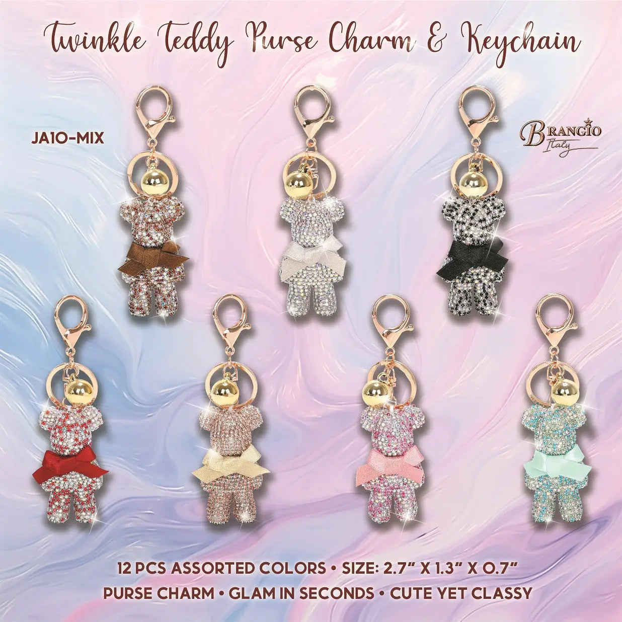 Twinkle Teddy Pendant Keychain & Purse Charm