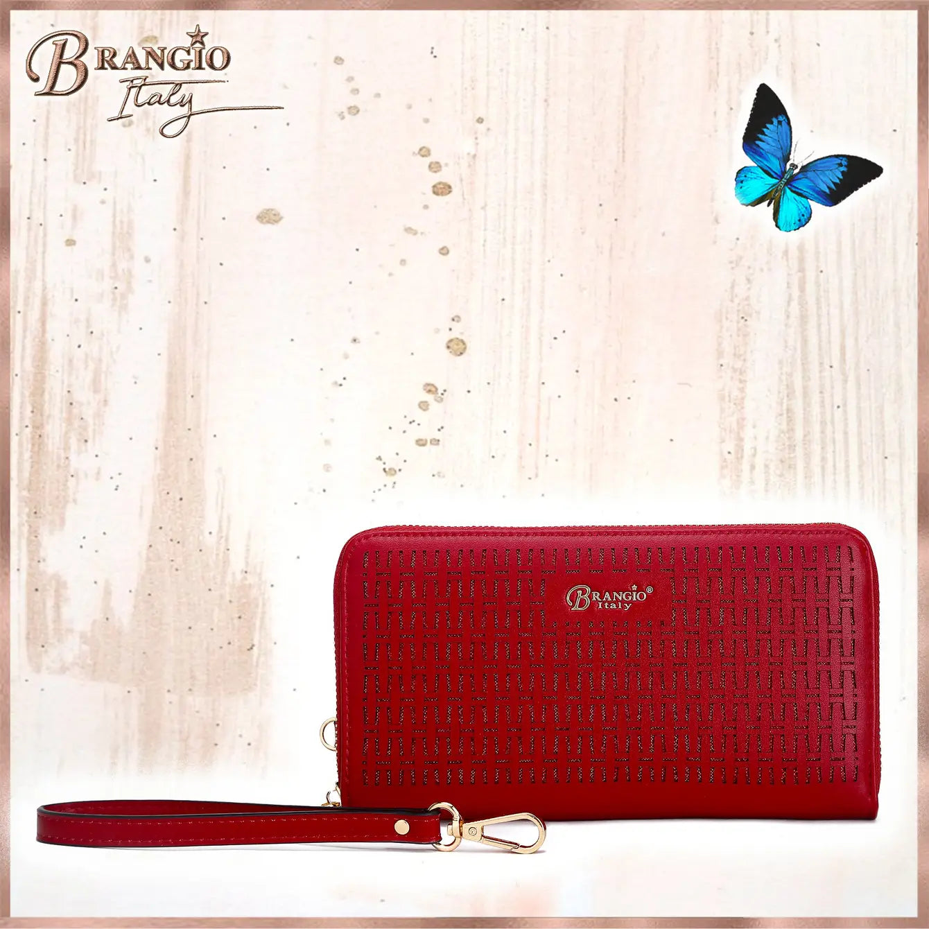 Brangio Italy Elegant Zippered Wristle Wallet