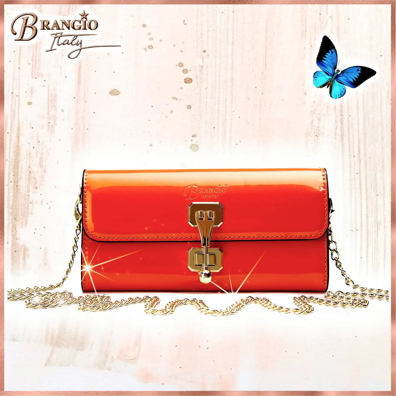 Brangio Glossy Chain Clutch