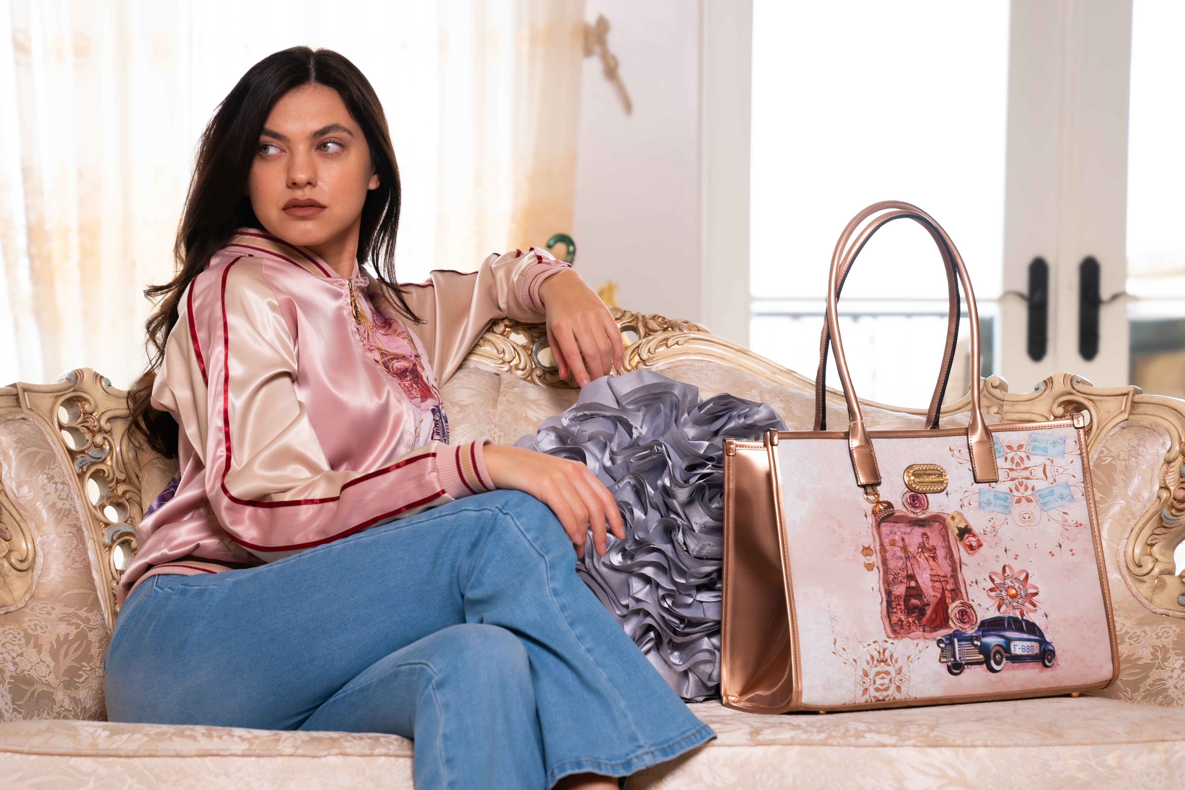 Brangio Satin Luxe Parisian Bomber Jacket