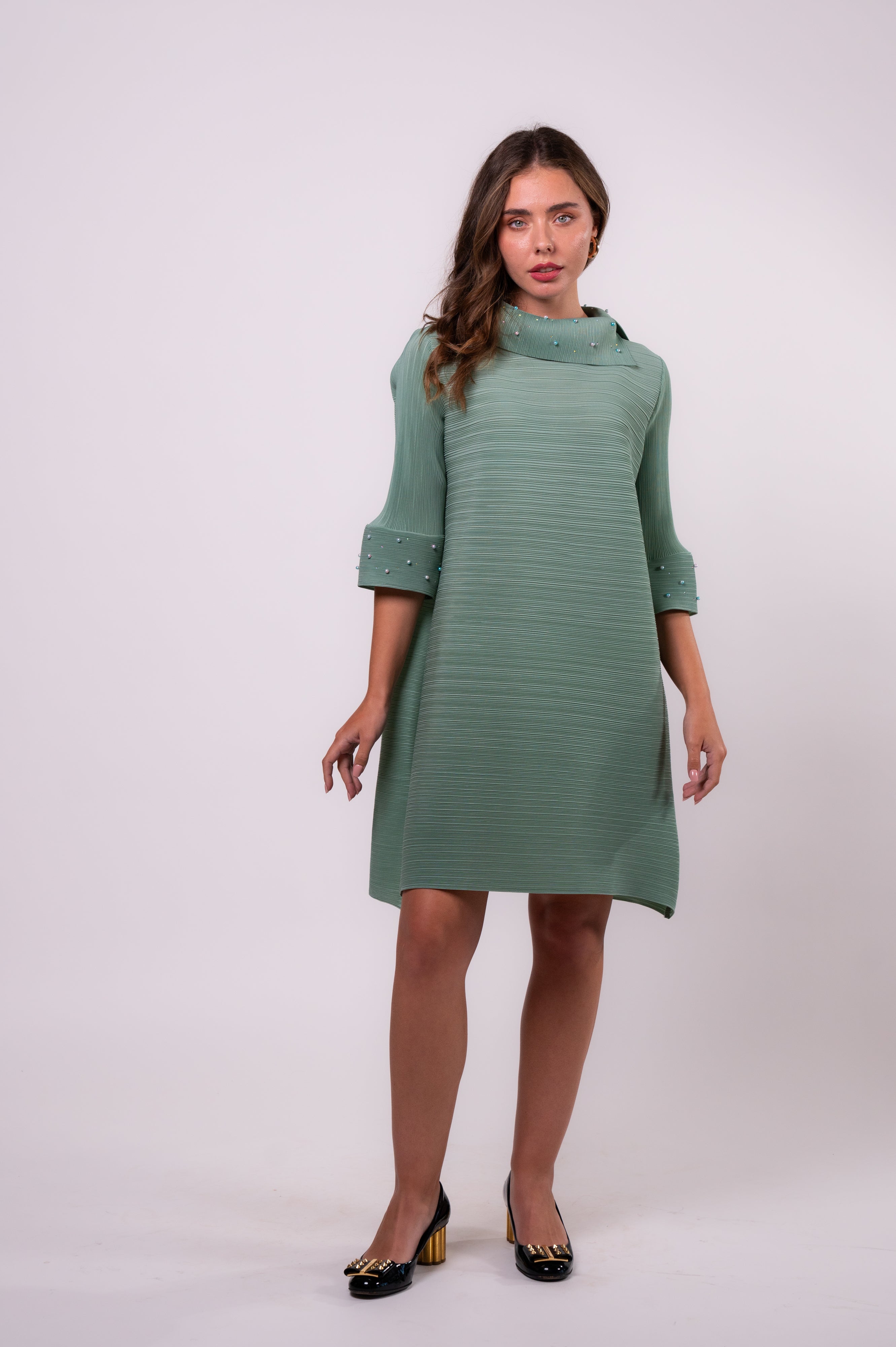 Brangio Italy Vintage Scarlet Grace A-Line Top -Green