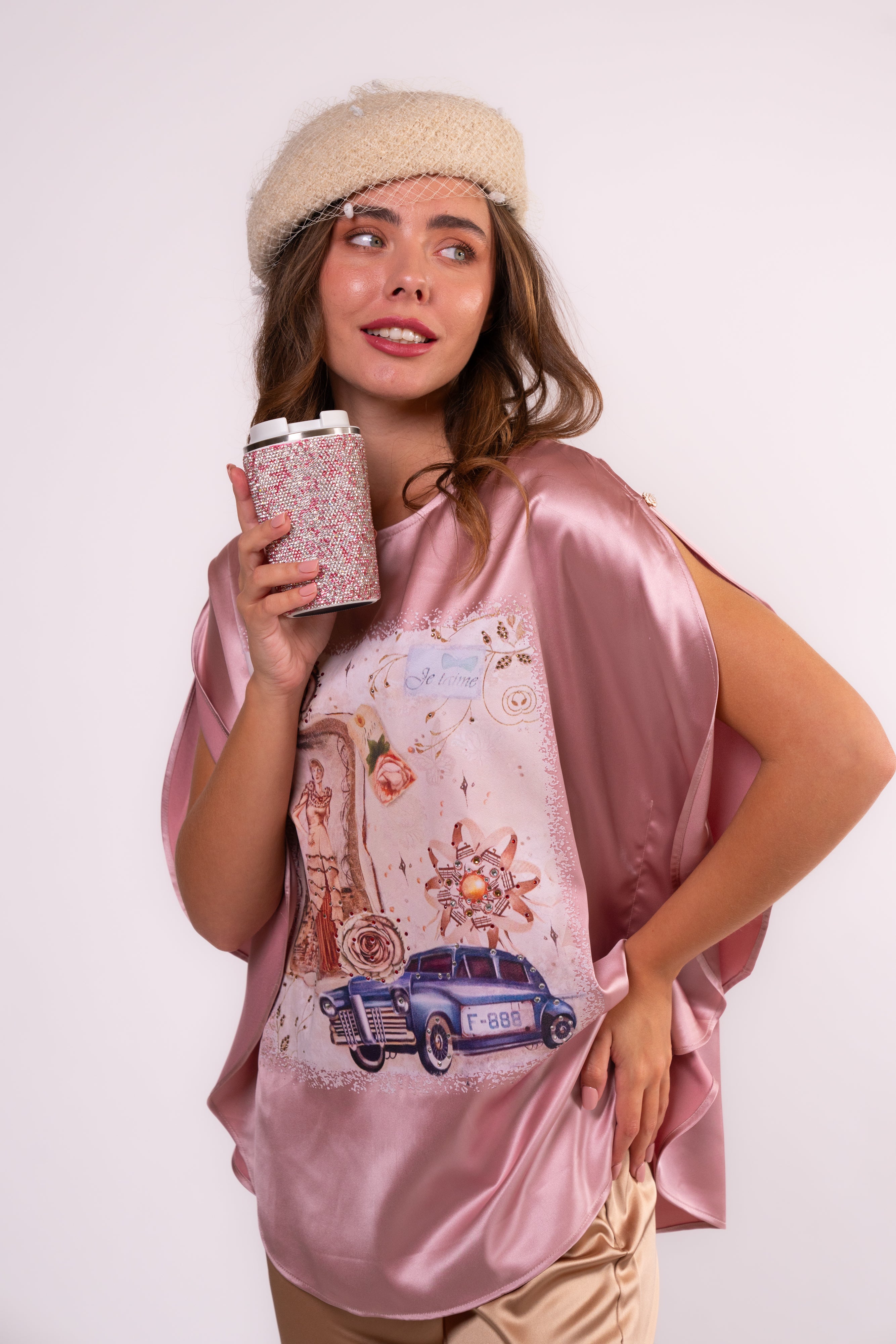 Brangio Vintage Parisian Elegance Top – Pink