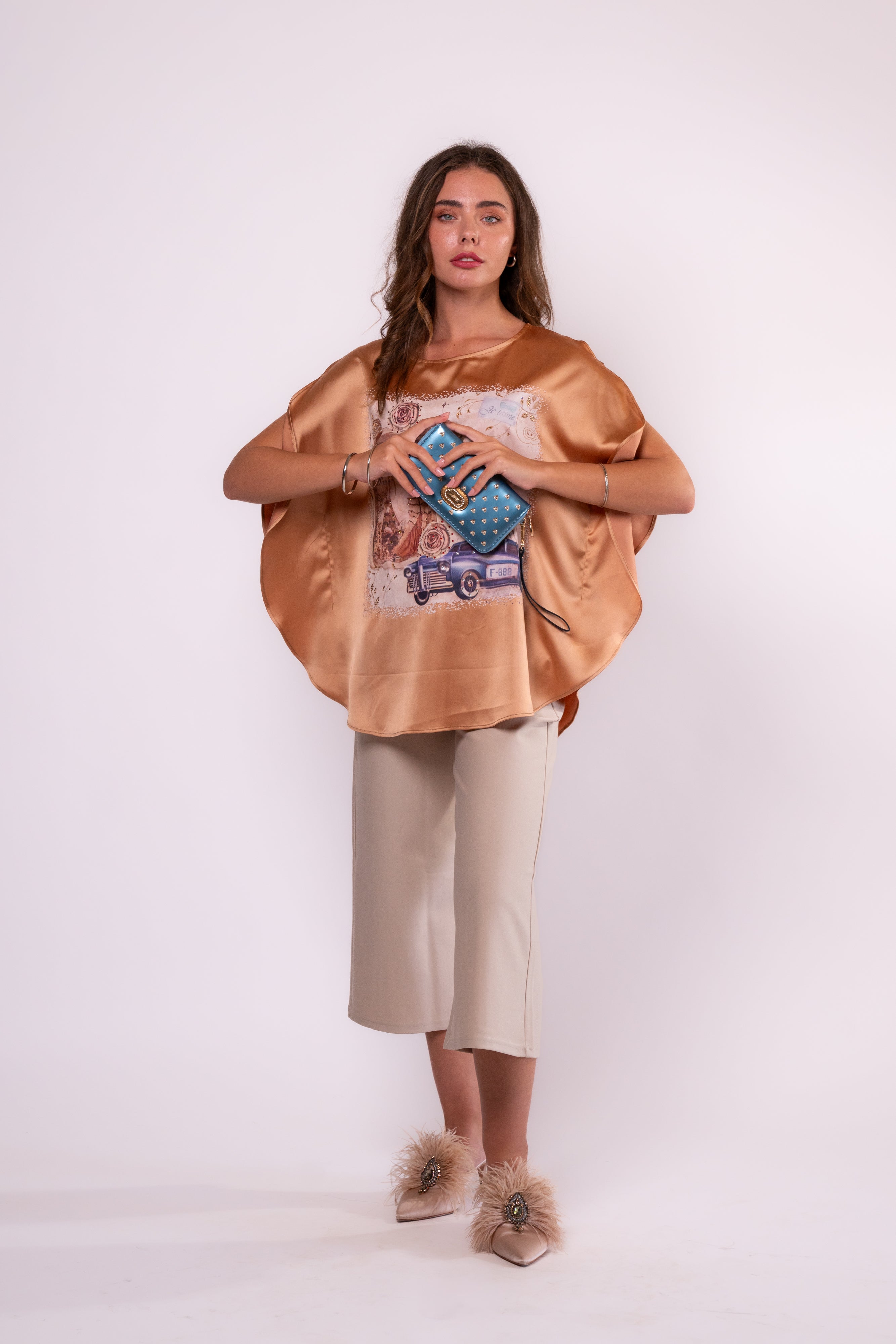 Brangio Vintage Parisian Elegance Top – Glamorous– Gold