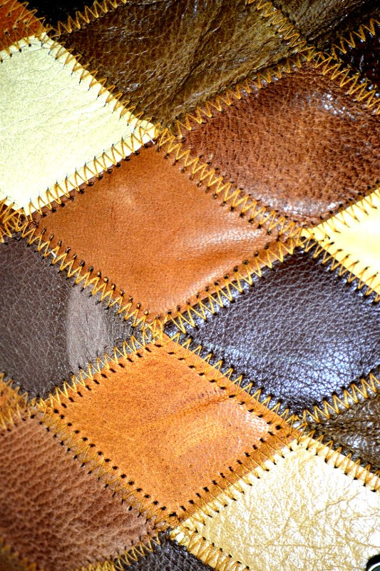 Tinder Genuine Leather Brown Patchwork Crossbody Bag Multi Pocket Shoulder Bag for Female