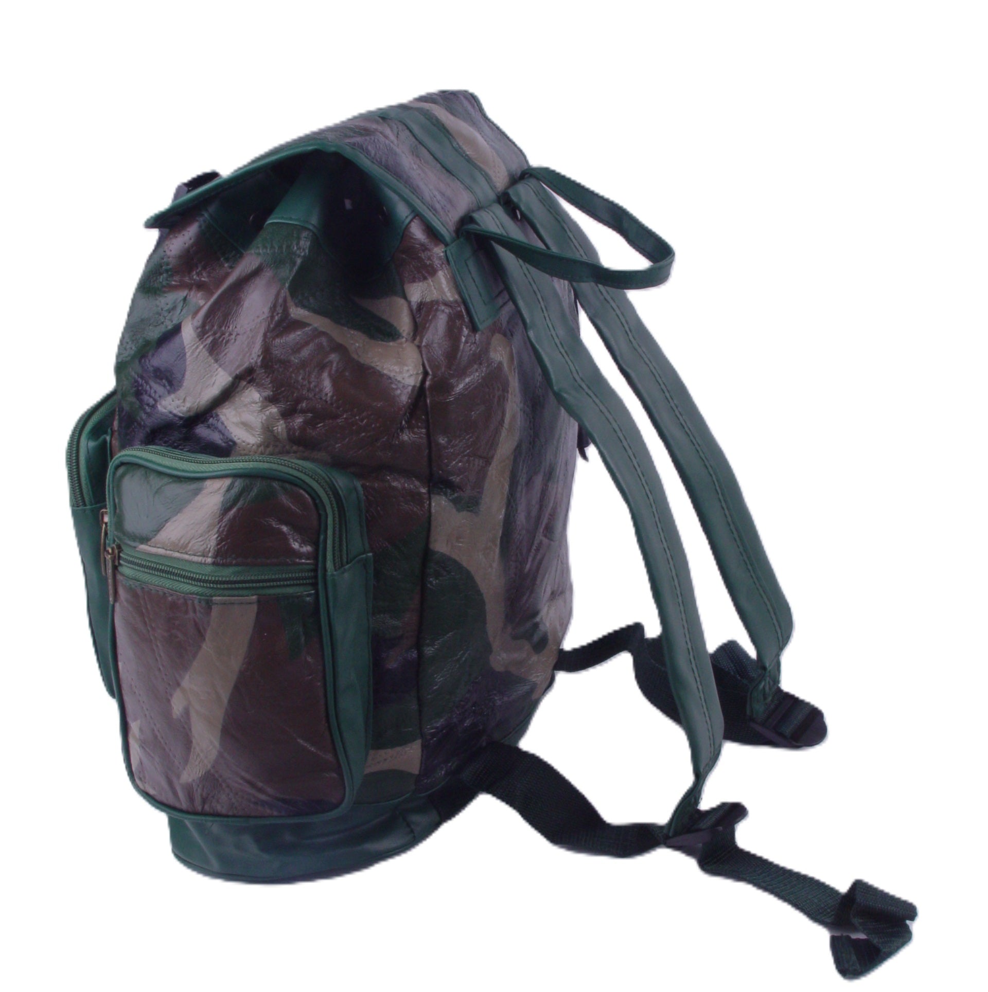 Tinder Genuine Leather Camouflage Backpack Multi Pocket Travel Daypack for Unisex
