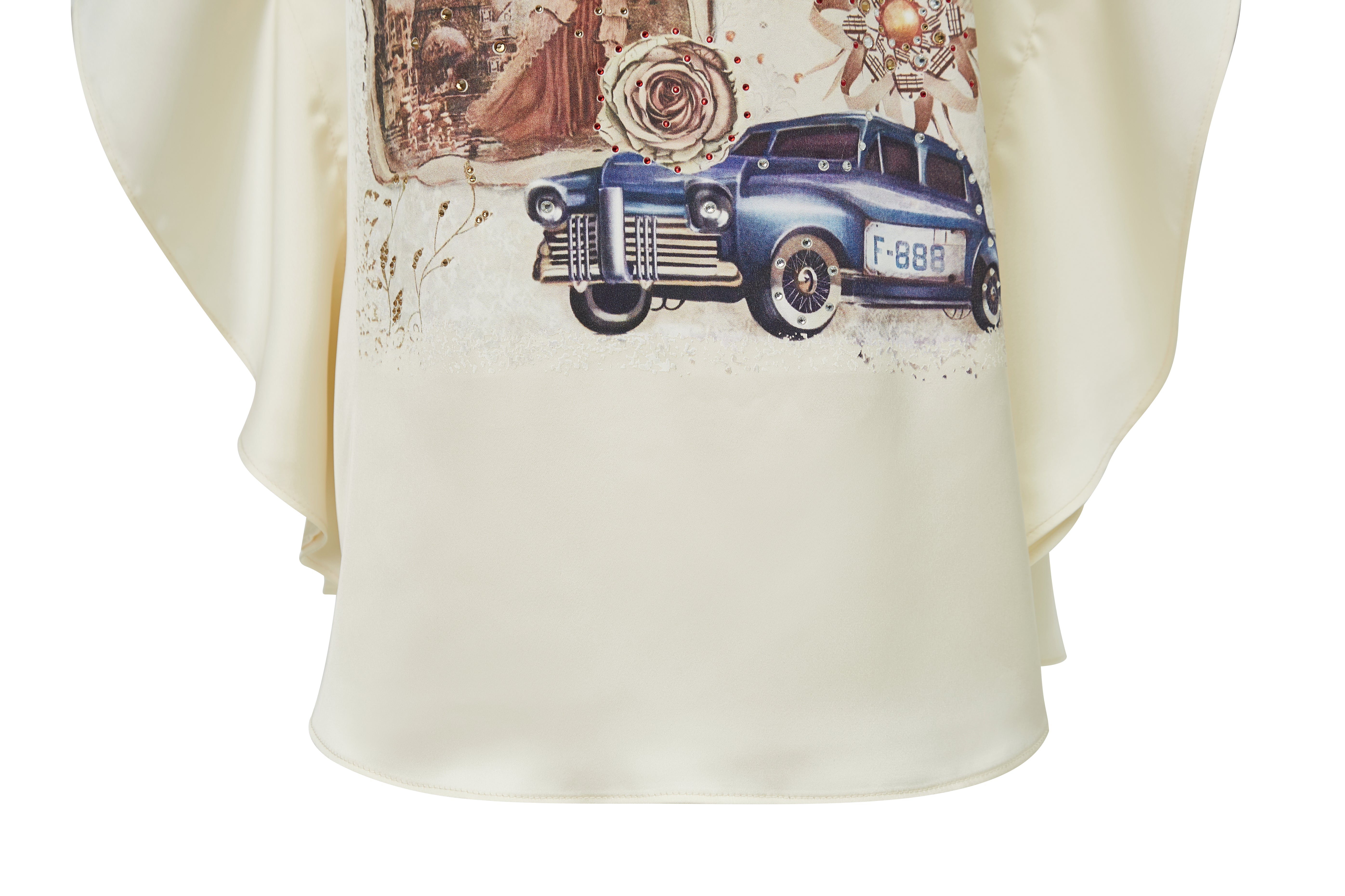 Brangio Vintage Parisian Elegance Top – Pearl White