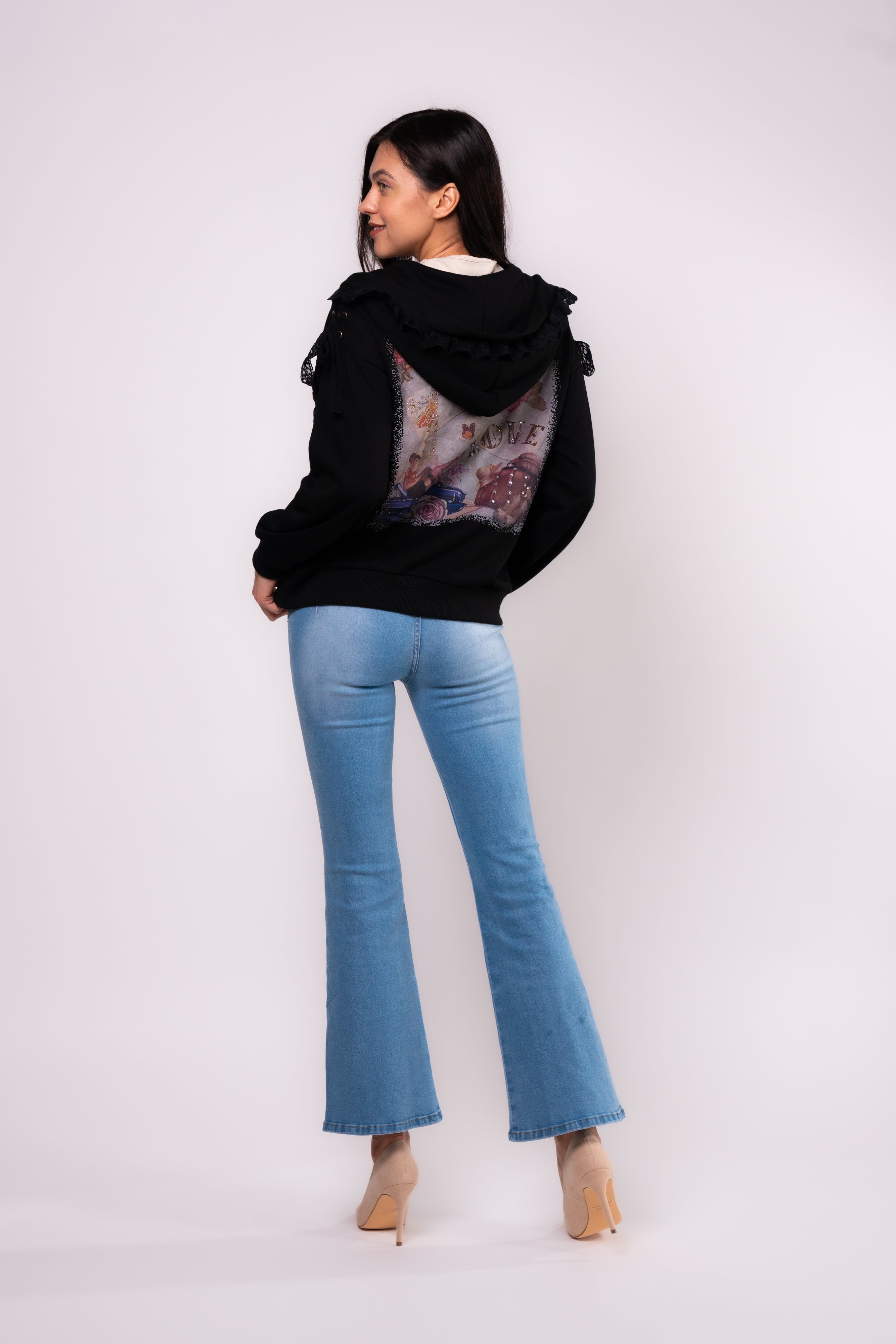 Brangio Italy Lace Hoodie - Black