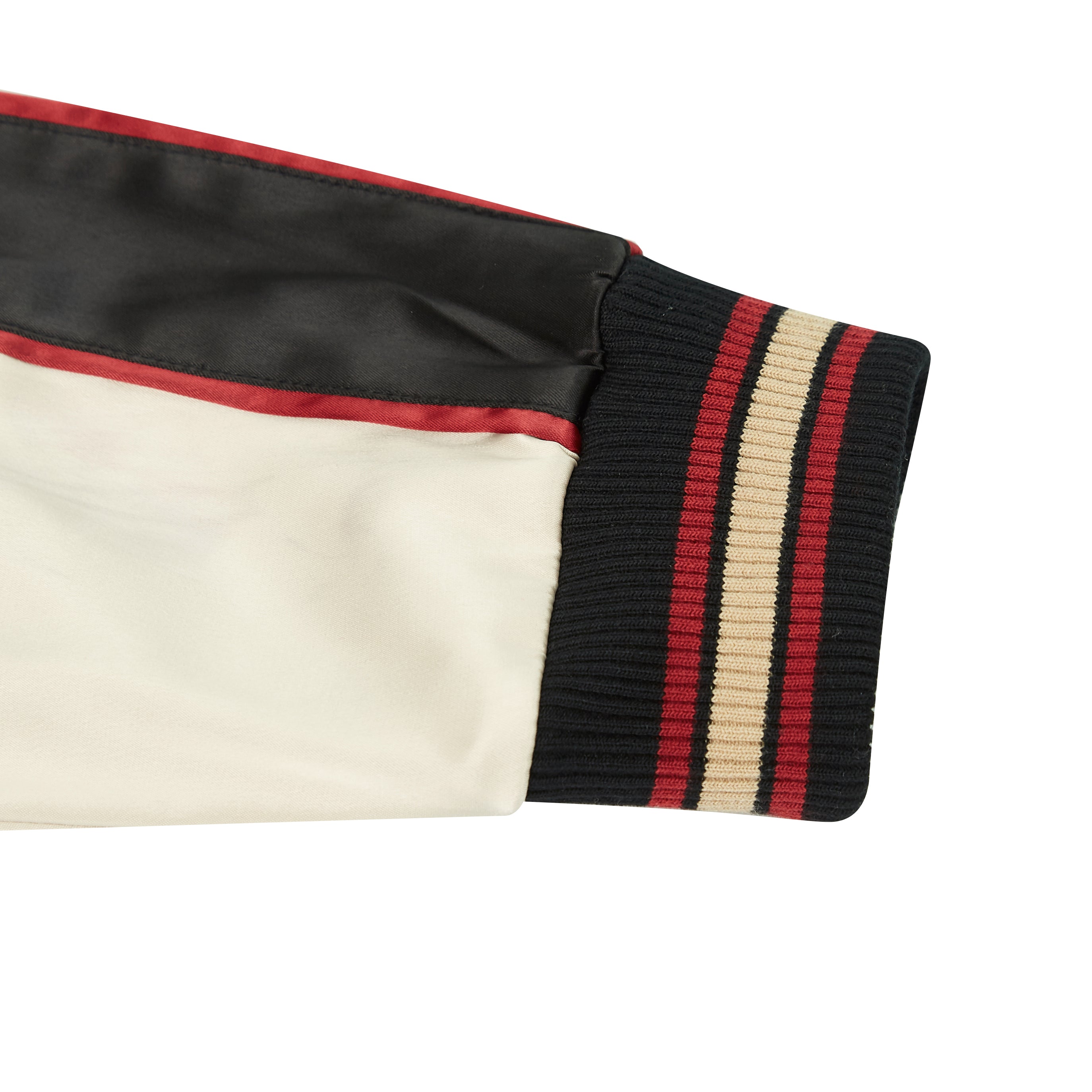 Brangio Italy Vintage Bomber Jacket with Floral Embroidery - Black