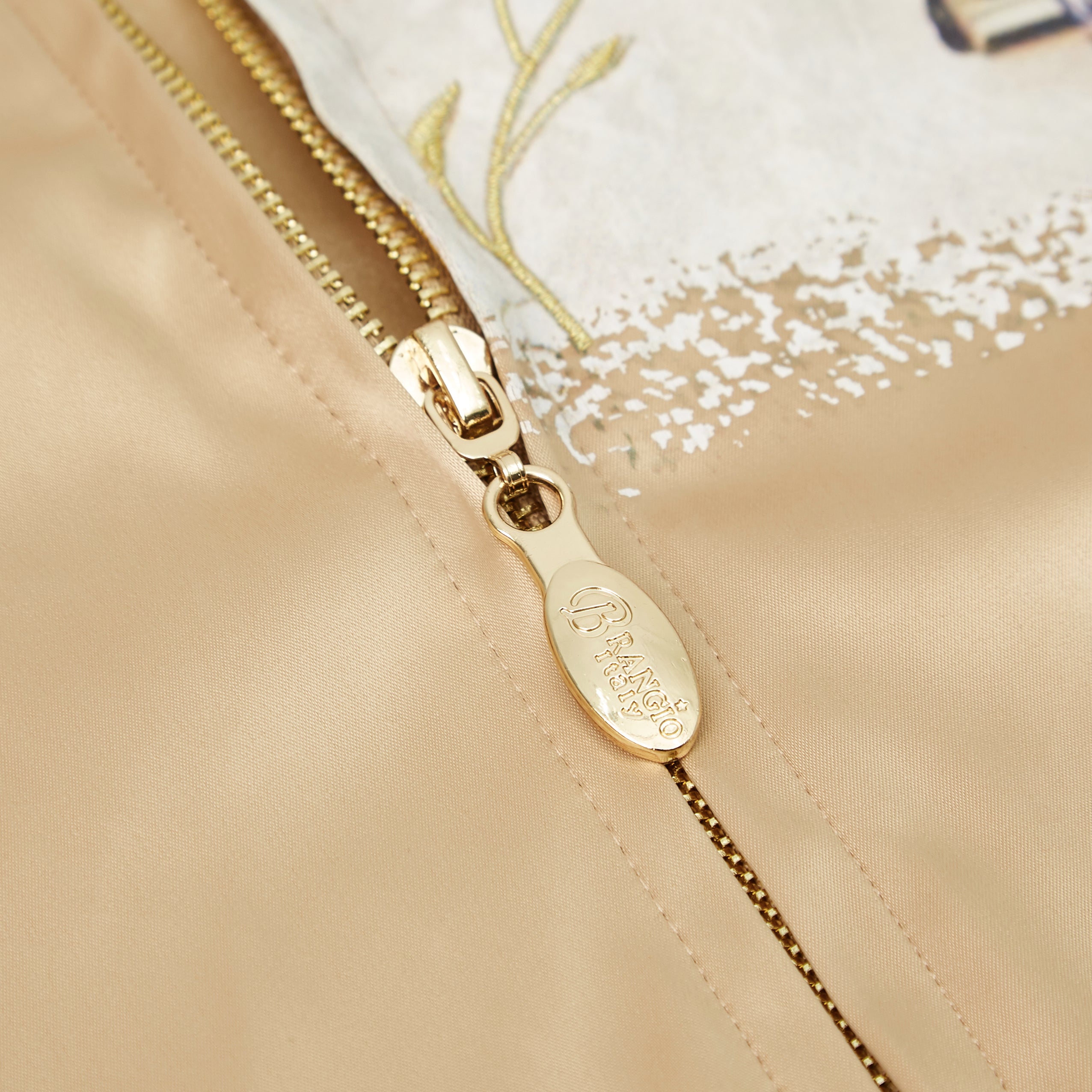 Brangio Italy Vintage Bomber Jacket with Floral Embroidery - Pink
