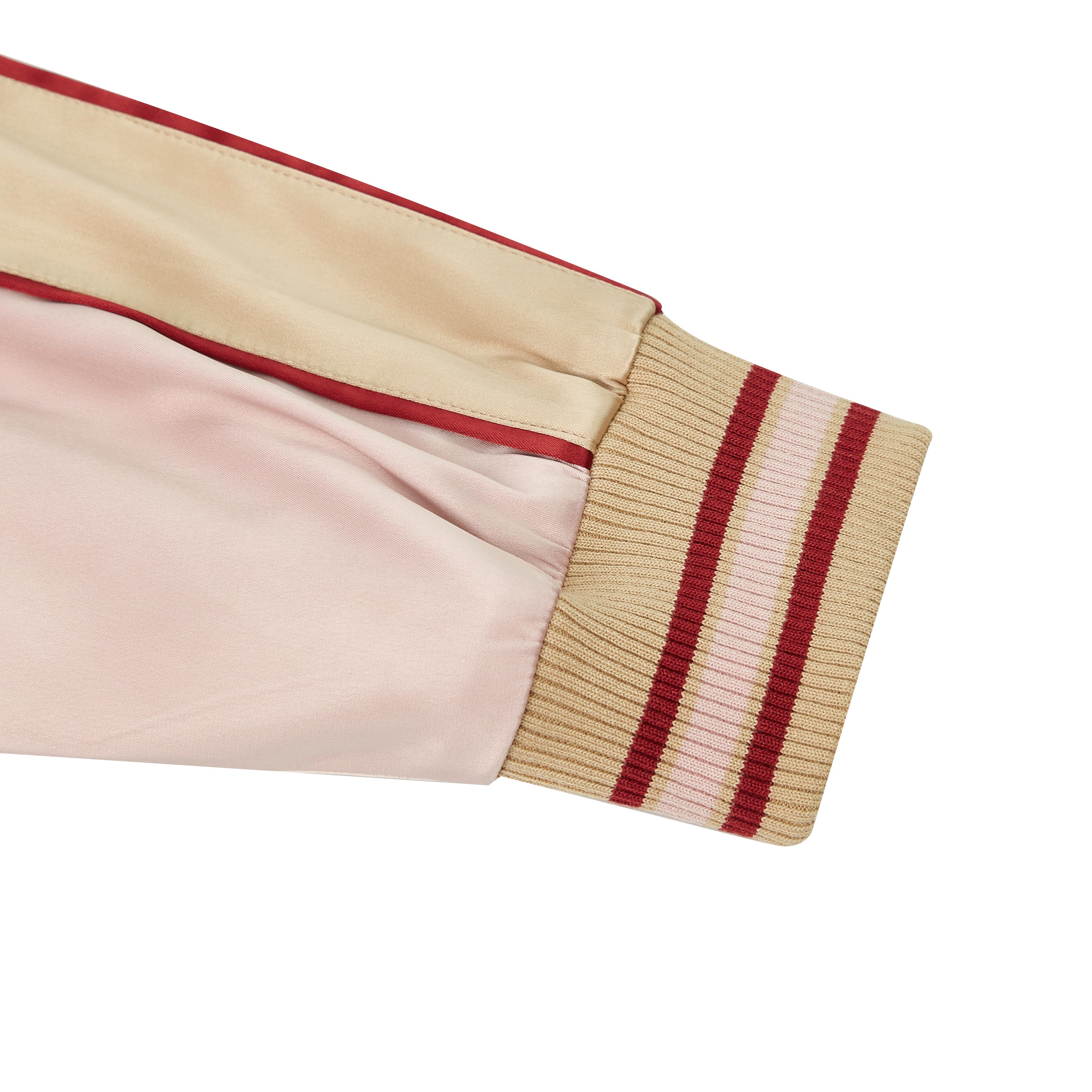 Brangio Italy Vintage Bomber Jacket with Floral Embroidery - Pink