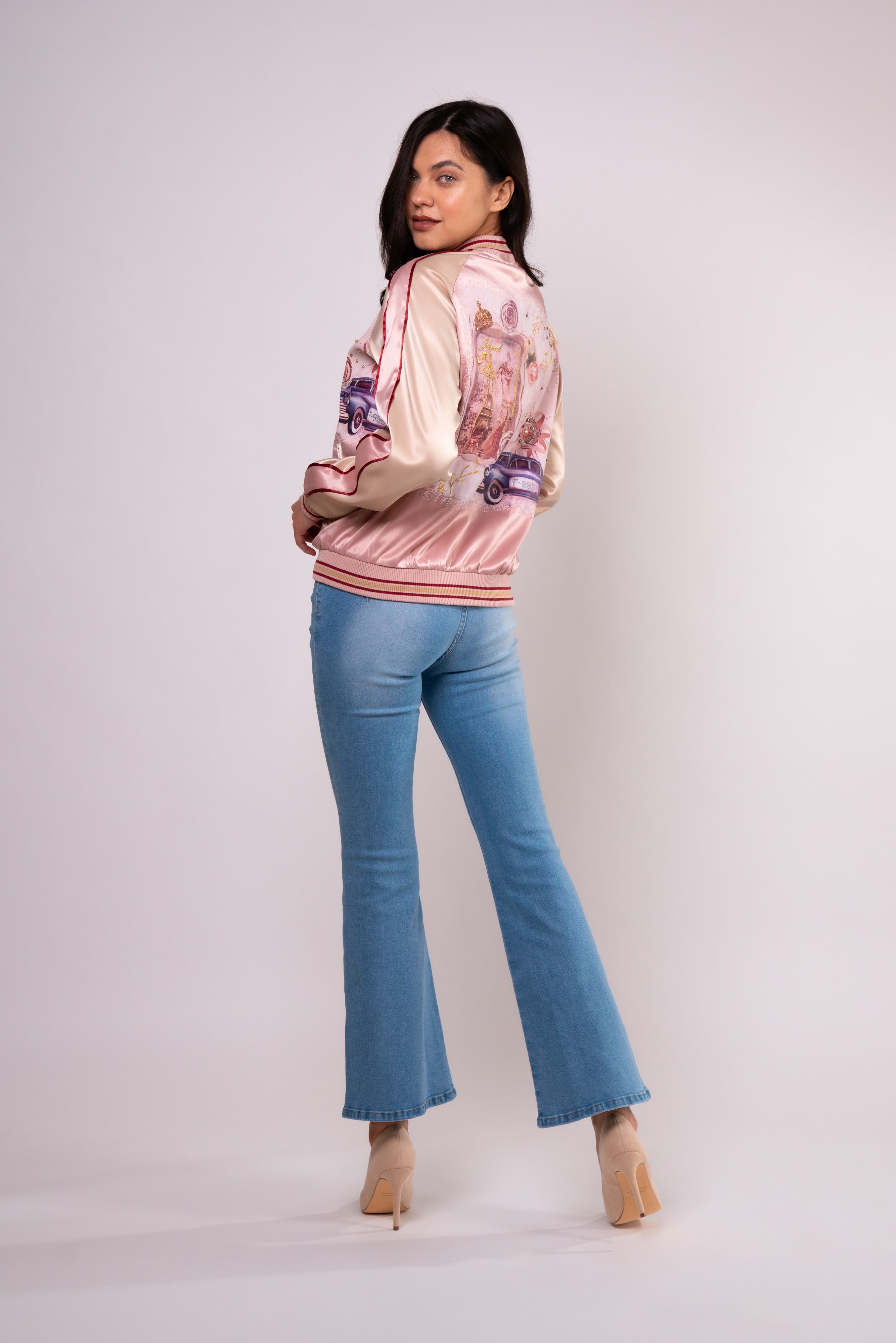Brangio Satin Luxe Parisian Bomber Jacket