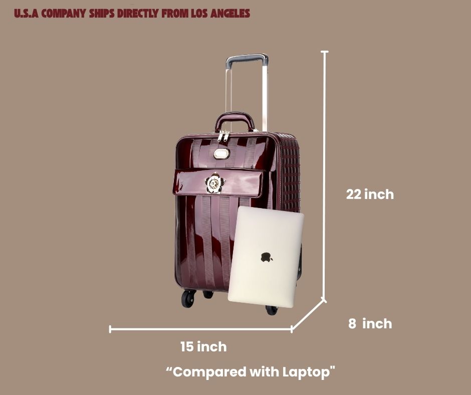 Brangio Italy Luxury Patent Leather Carry-On Luggage - Spinner Suitcase