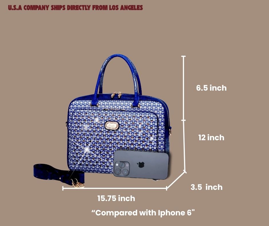 Brangio Italy Floral Laptop Tote Bag for Women - Designer Work Bag with Shoulder Strap