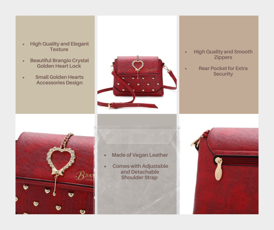 Brangio Italy Heart Beat Cross-body Fashion Satchel