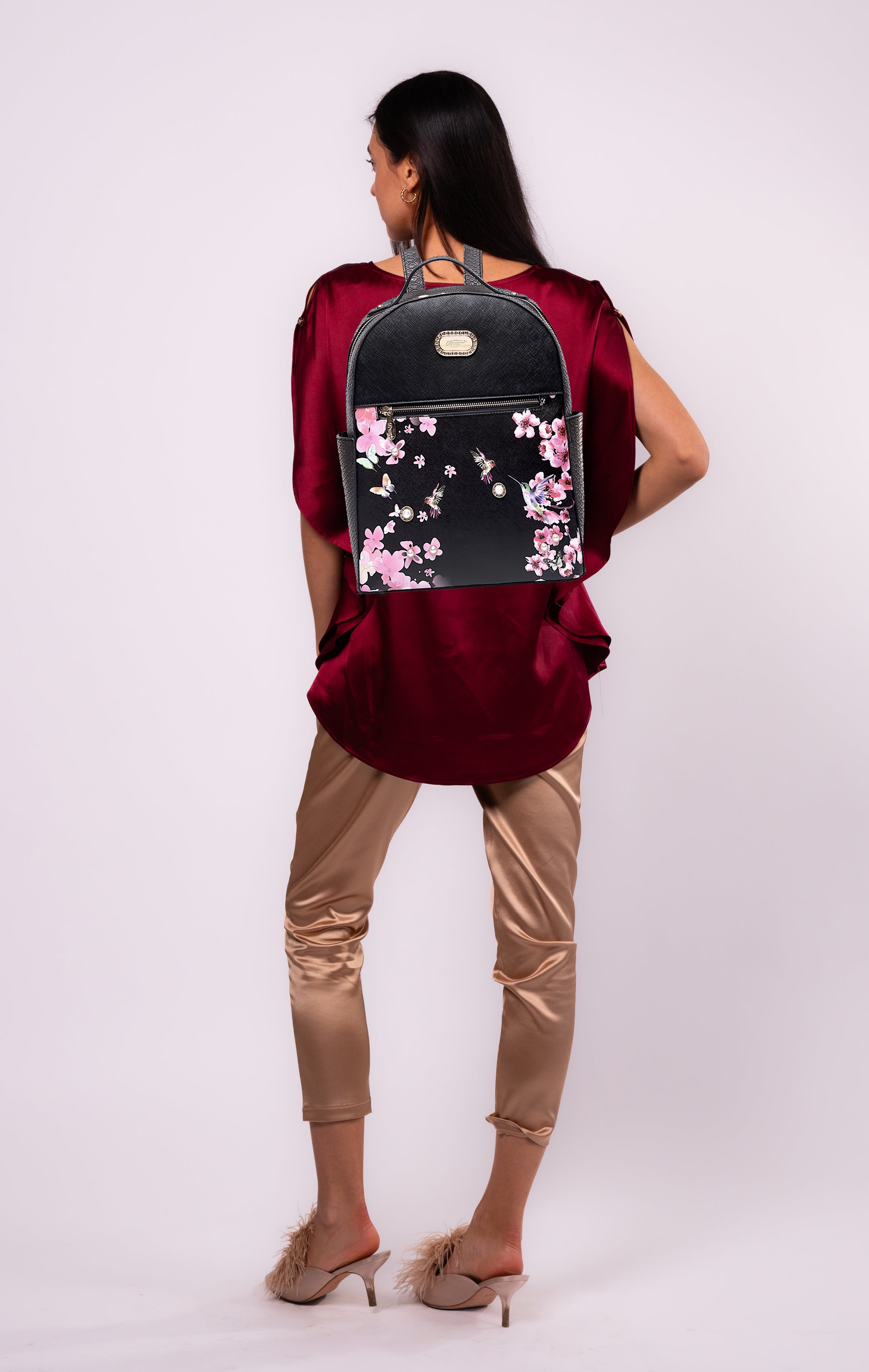 Brangio Italy Floral Hummingbird Backpack – Fashion Travel Backpack