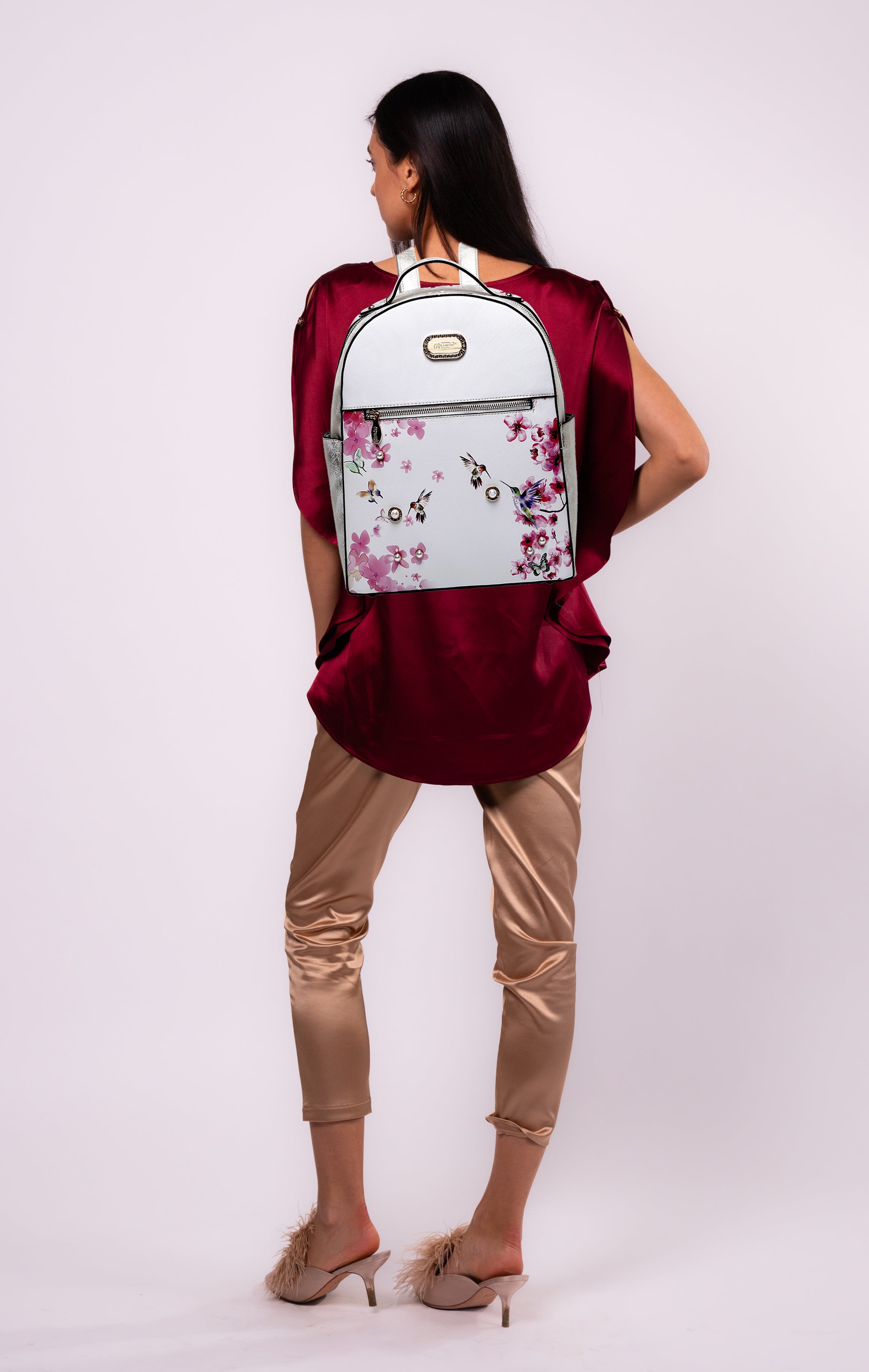 Brangio Italy Floral Hummingbird Backpack – Fashion Travel Backpack