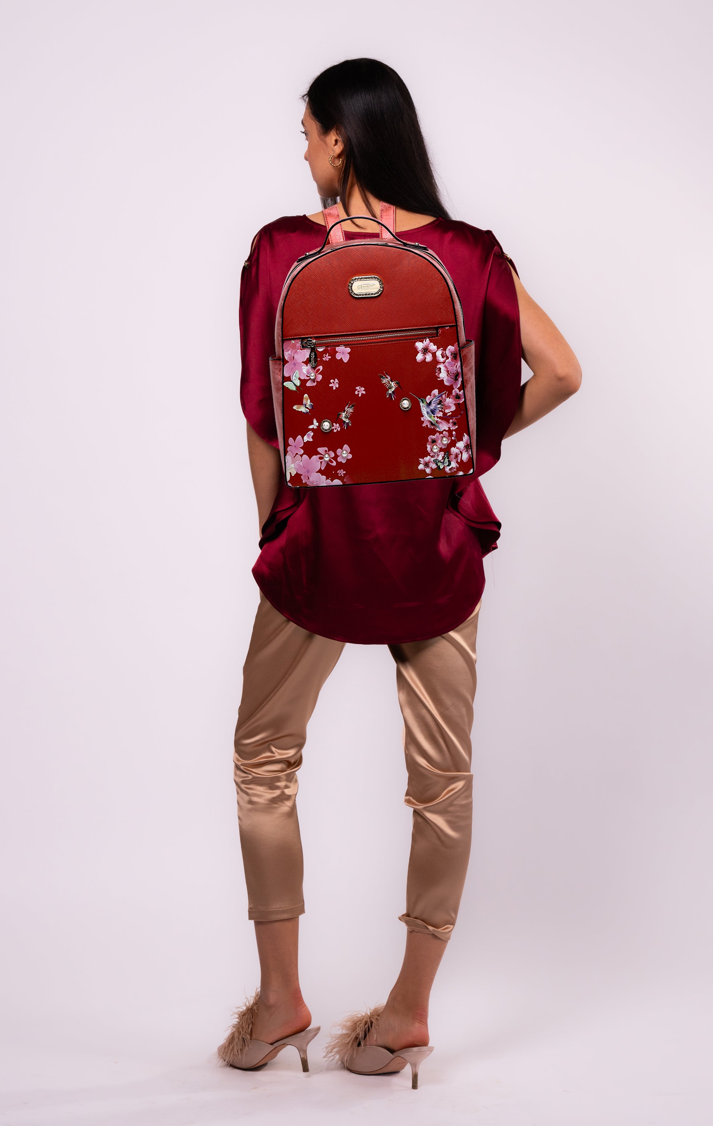 Brangio Italy Floral Hummingbird Backpack – Fashion Travel Backpack