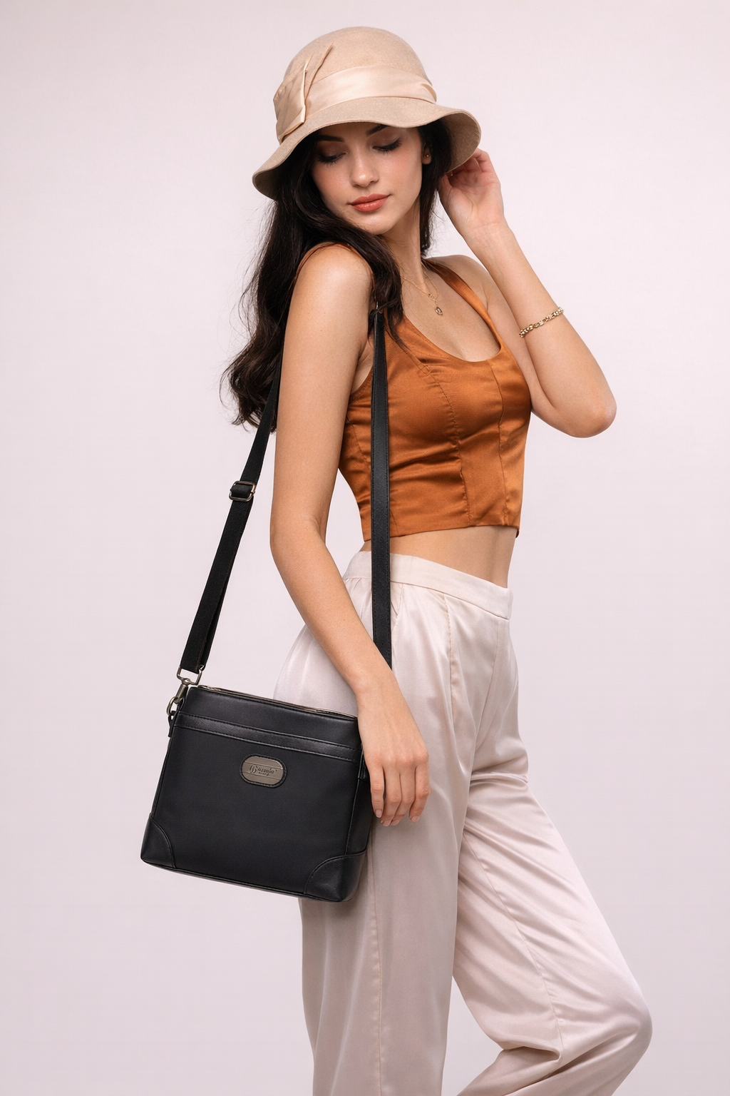 Brangio Italy Lightweight Crossbody Messenger Bag – Water-Resistant Everyday Travel Shoulder Bag