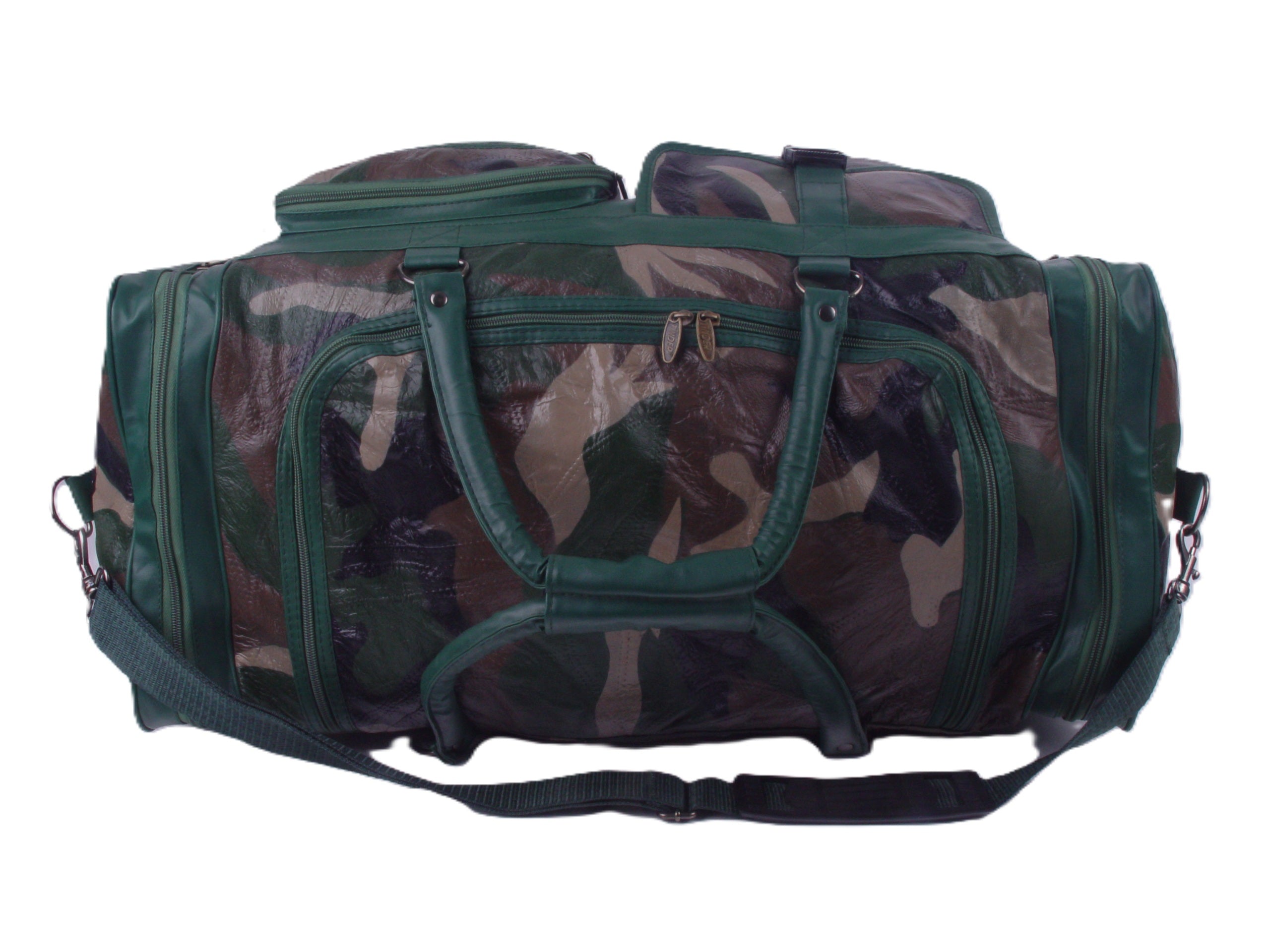 Tinder Genuine Leather Camouflage Duffel Bag Large Travel Weekender Bag for Unisex