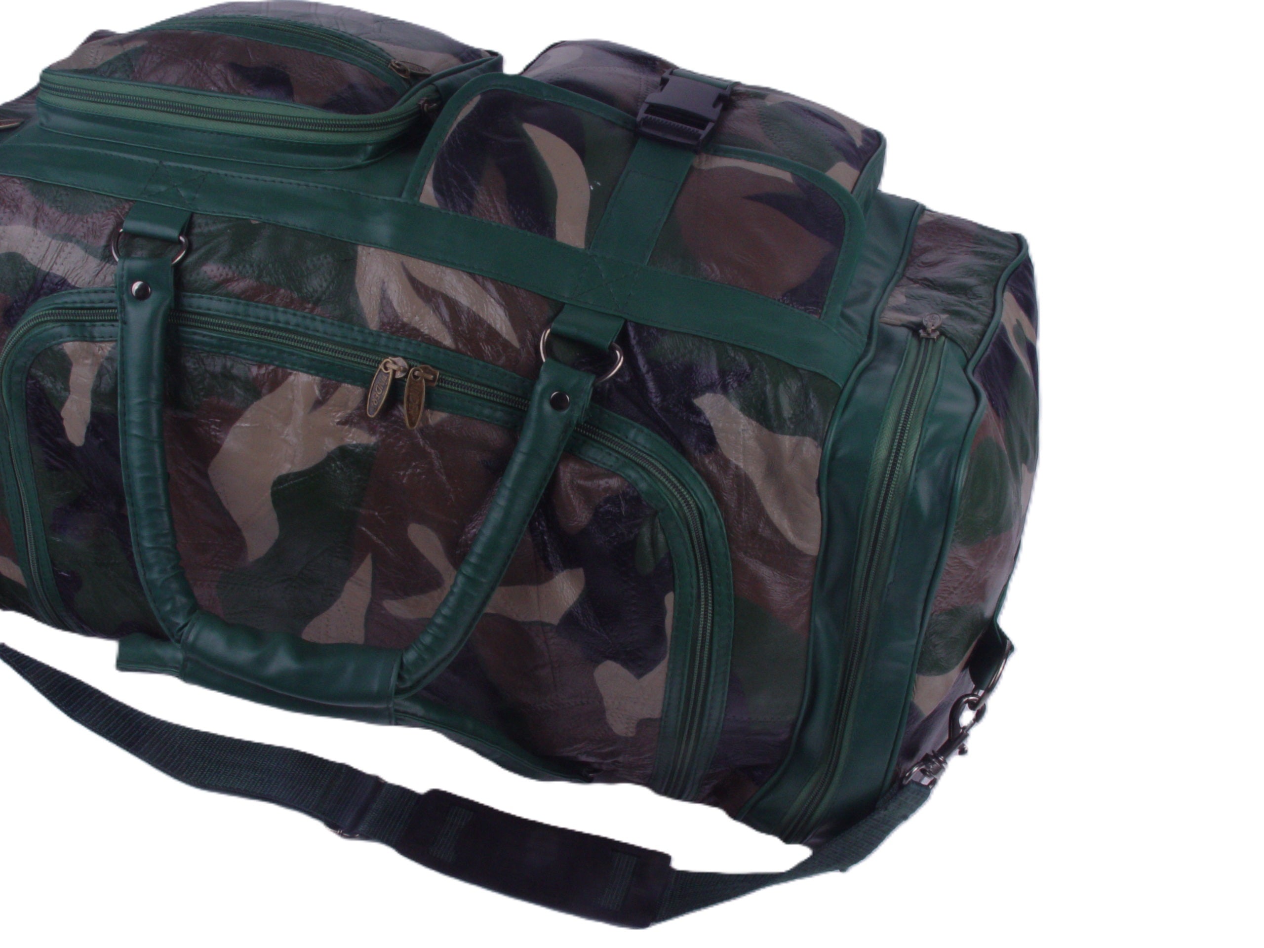 Tinder Genuine Leather Camouflage Duffel Bag Large Travel Weekender Bag for Unisex