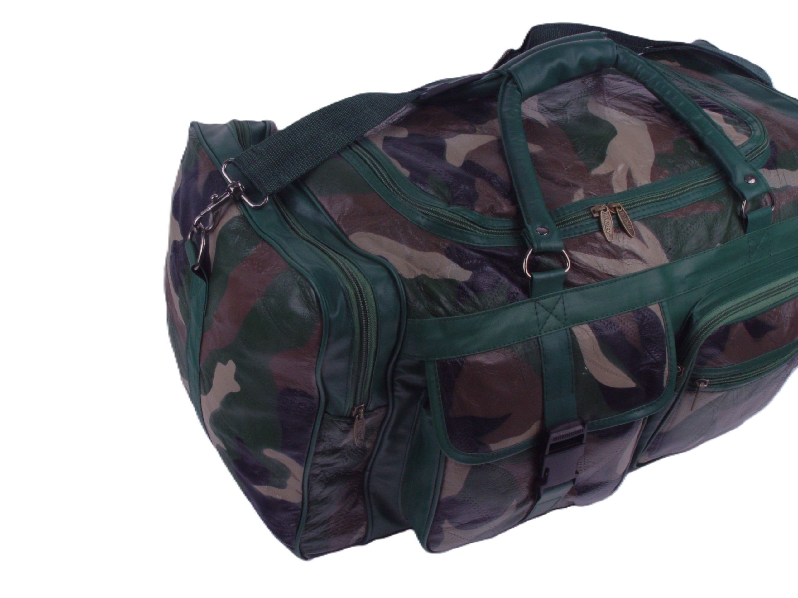 Tinder Genuine Leather Camouflage Duffel Bag Large Travel Weekender Bag for Unisex