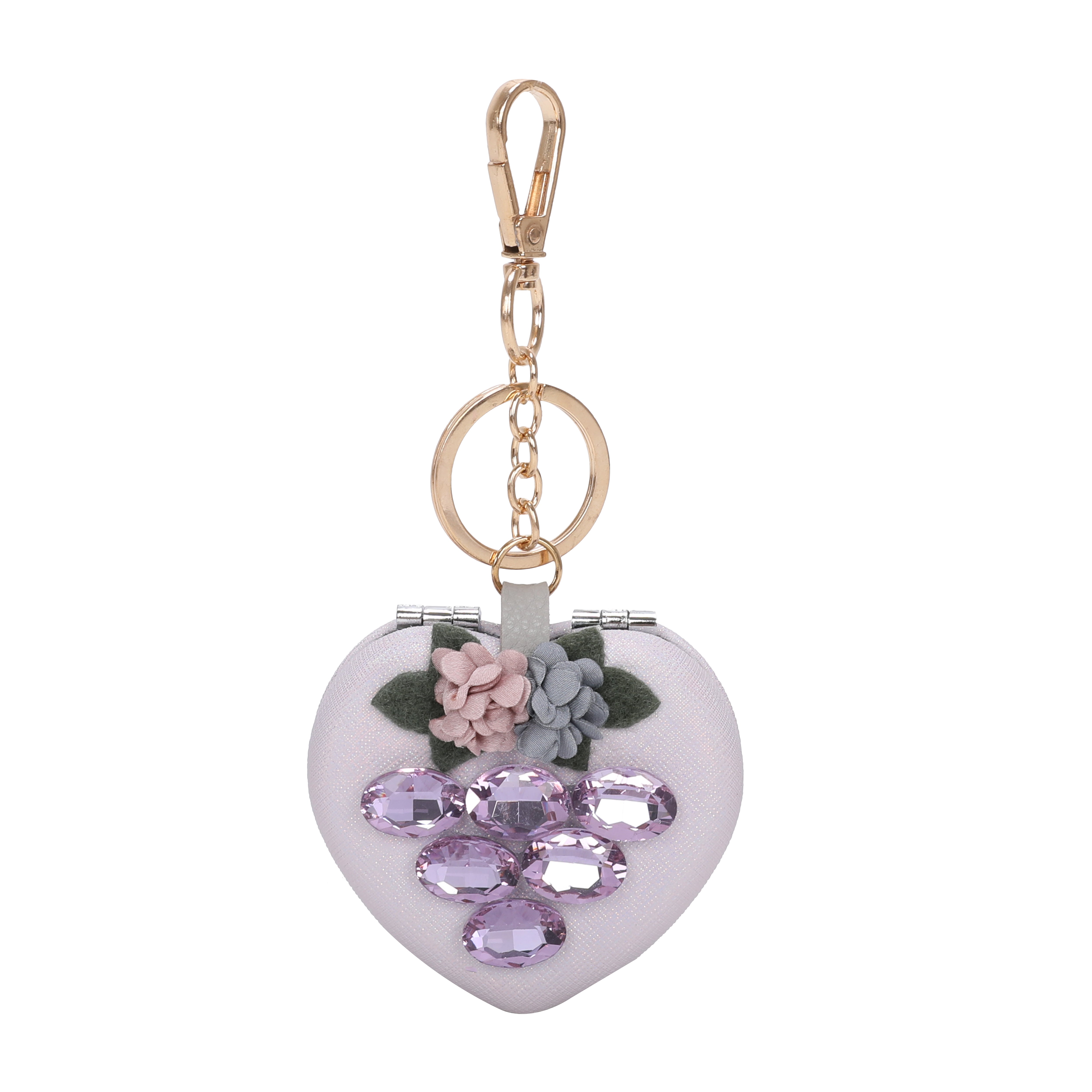 Brangio Elegant Heart Gem Keychain Case