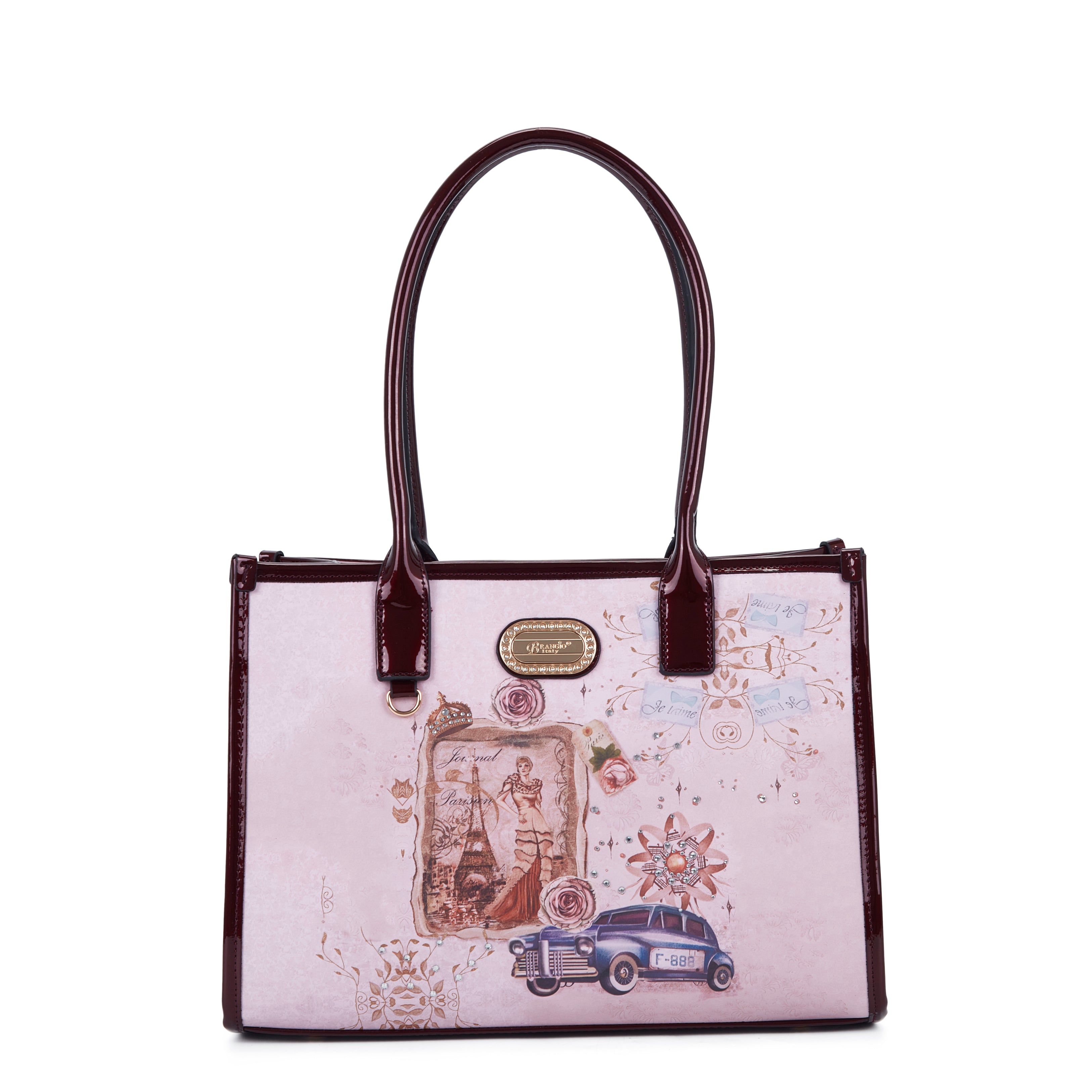 Brangio Italy Large Vintage Paris Handbag w/Luggage Sleeve