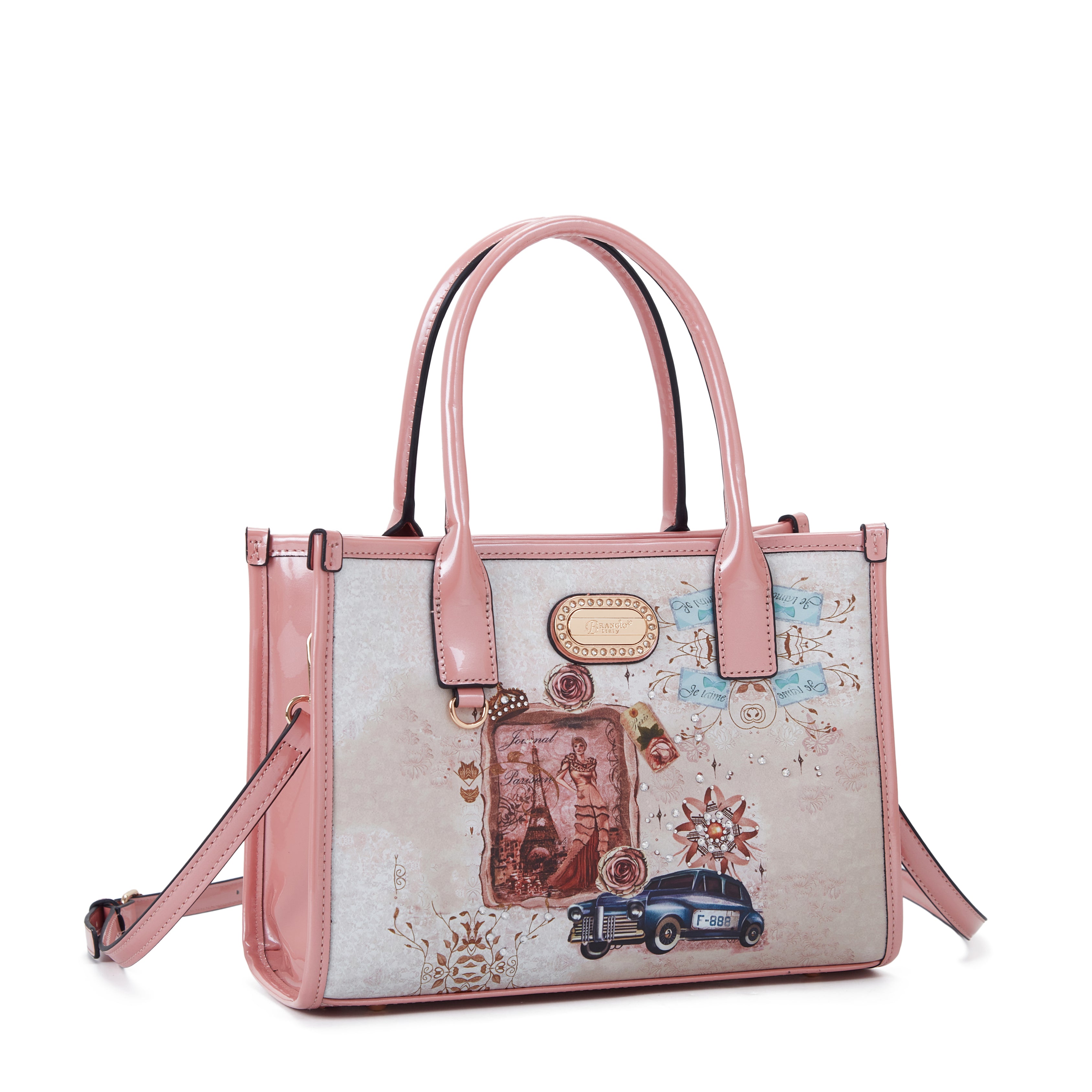 Brangio Italy Small Vintage Paris Handbag & Crossbody Bag