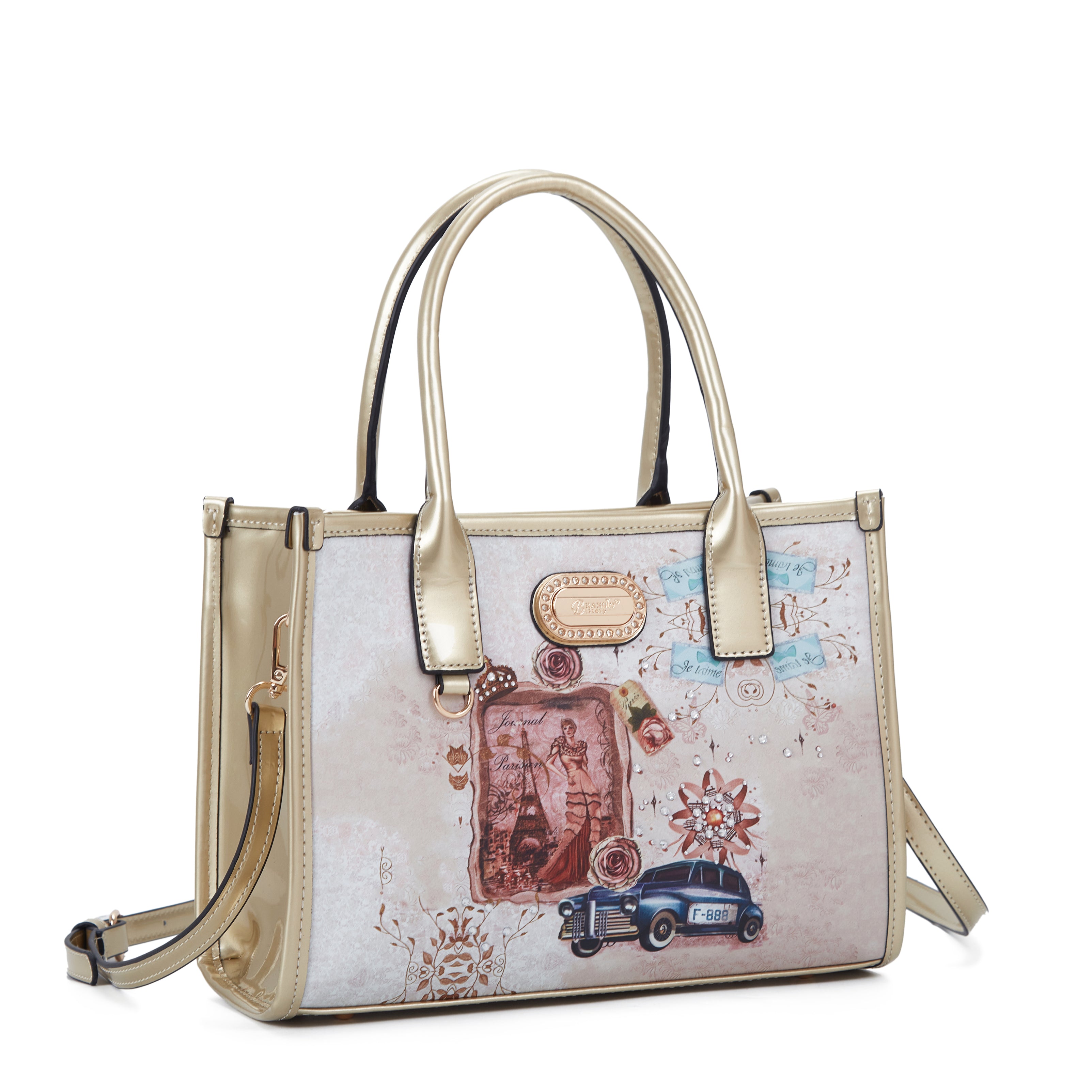Brangio Italy Small Vintage Paris Handbag & Crossbody Bag
