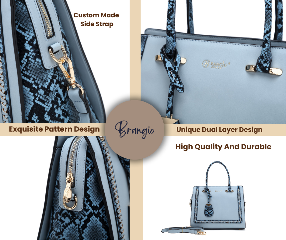 Brangio Italy Satchel Designer Structured Tote Handbag