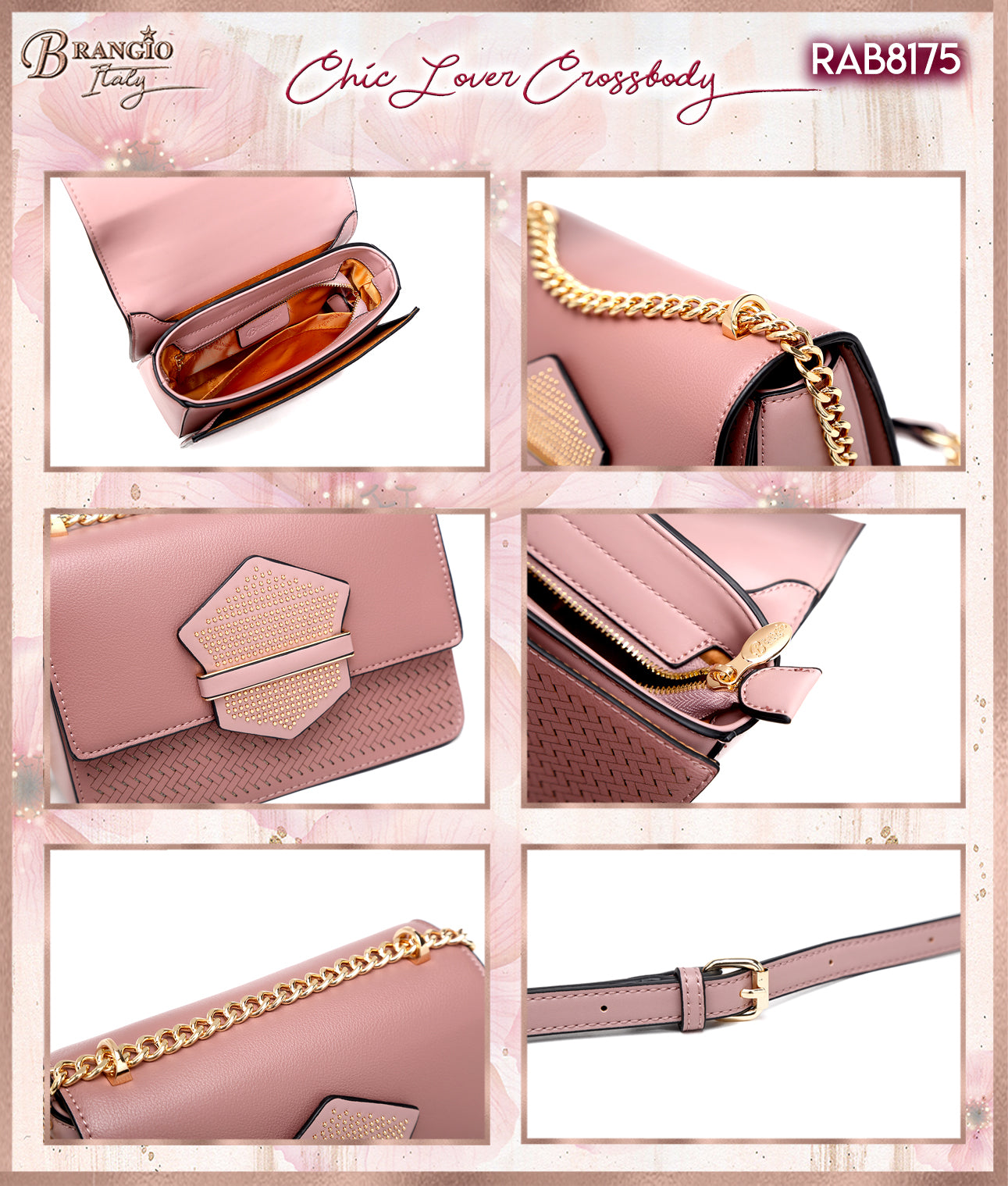 Brangio Italy Sophisticated Chain Crossbody Bag