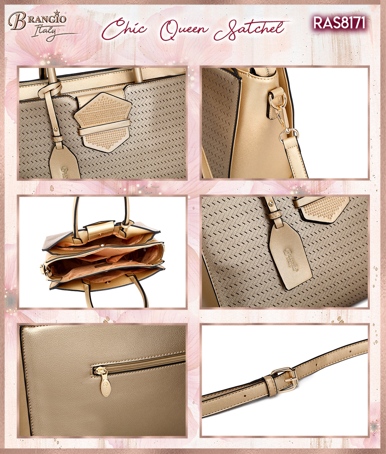 Brangio Elegant Perforated Handbag