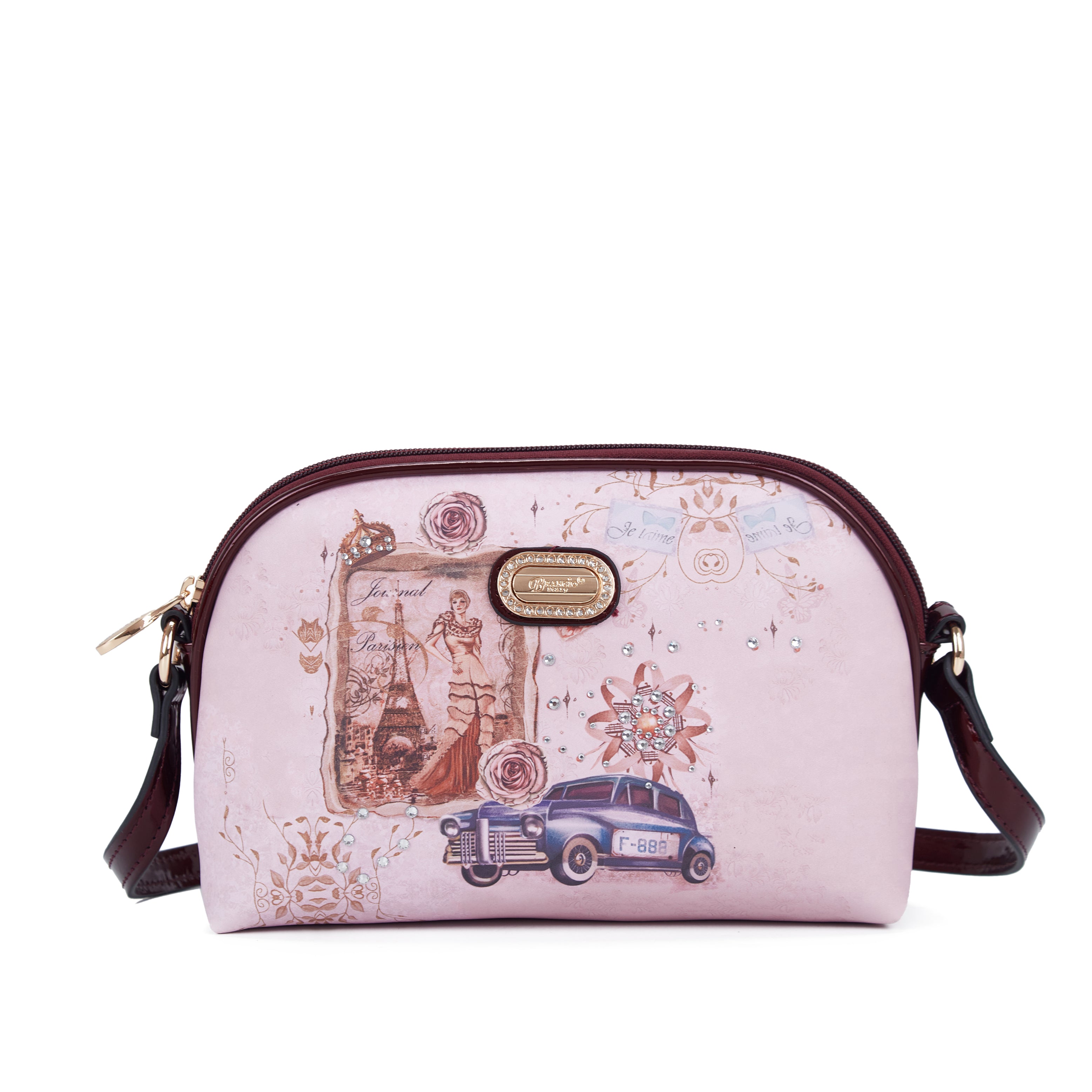 Brangio Italy Vintage Floral Vintage Paris Crossbody Bag