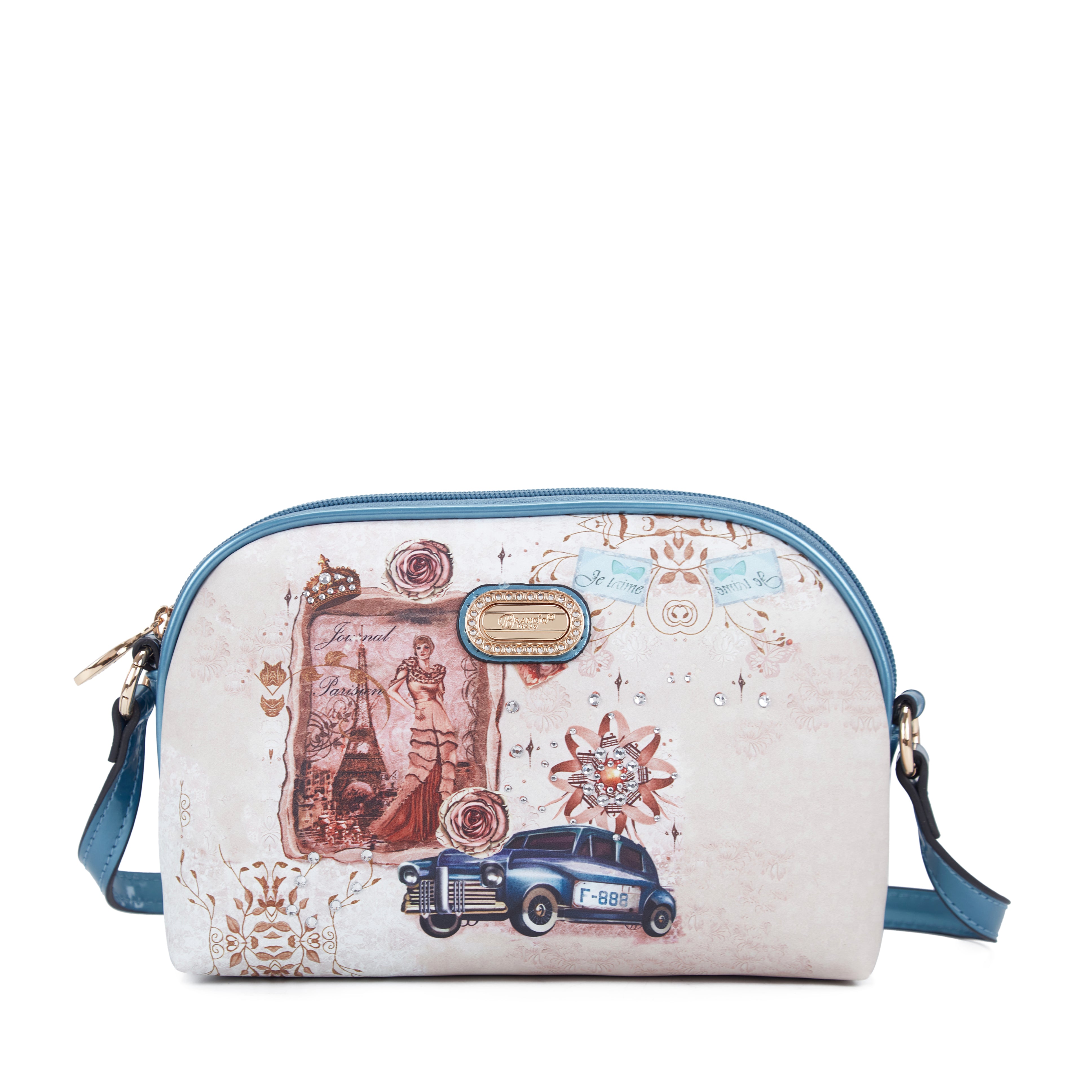 Brangio Italy Vintage Floral Vintage Paris Crossbody Bag
