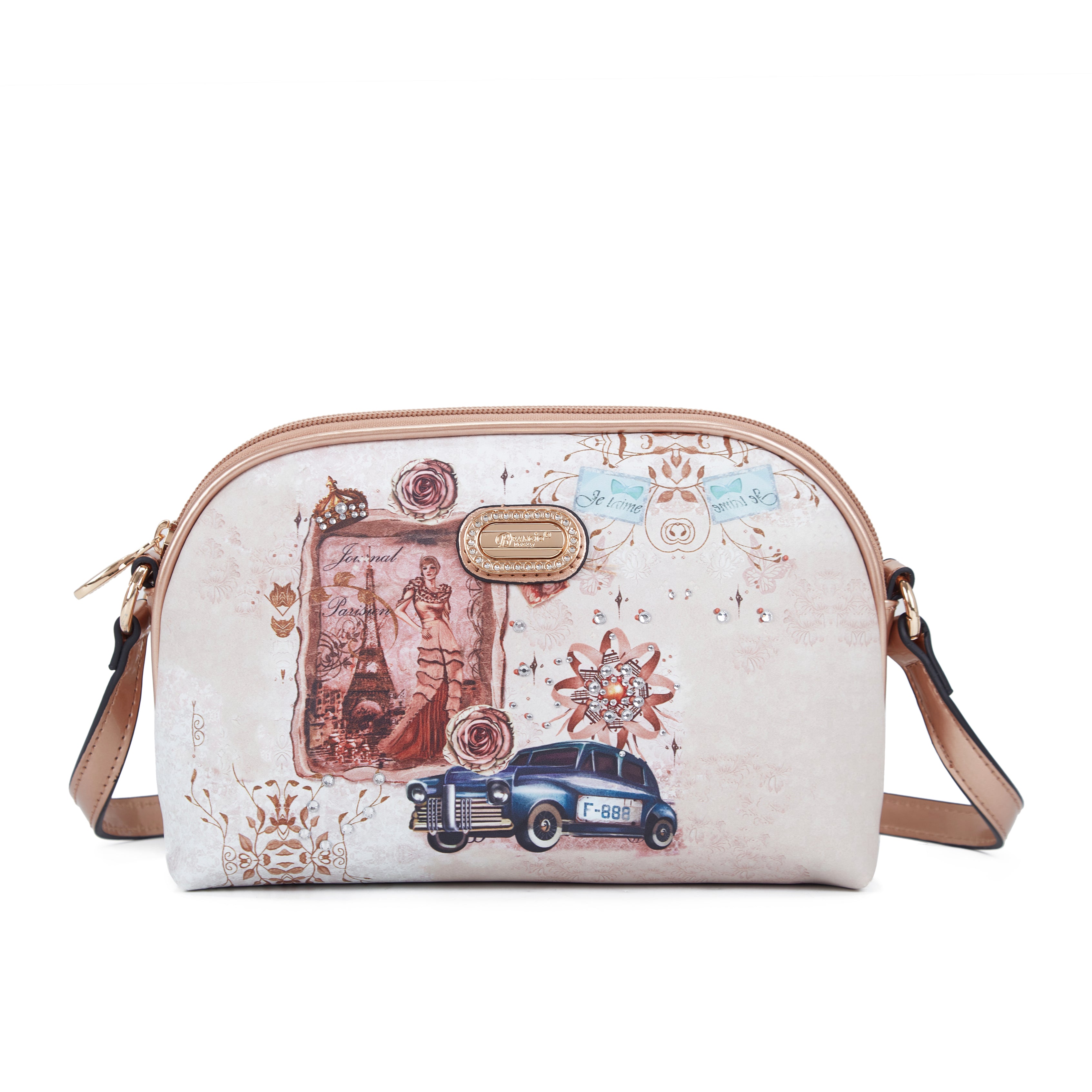 Brangio Italy Vintage Floral Vintage Paris Crossbody Bag