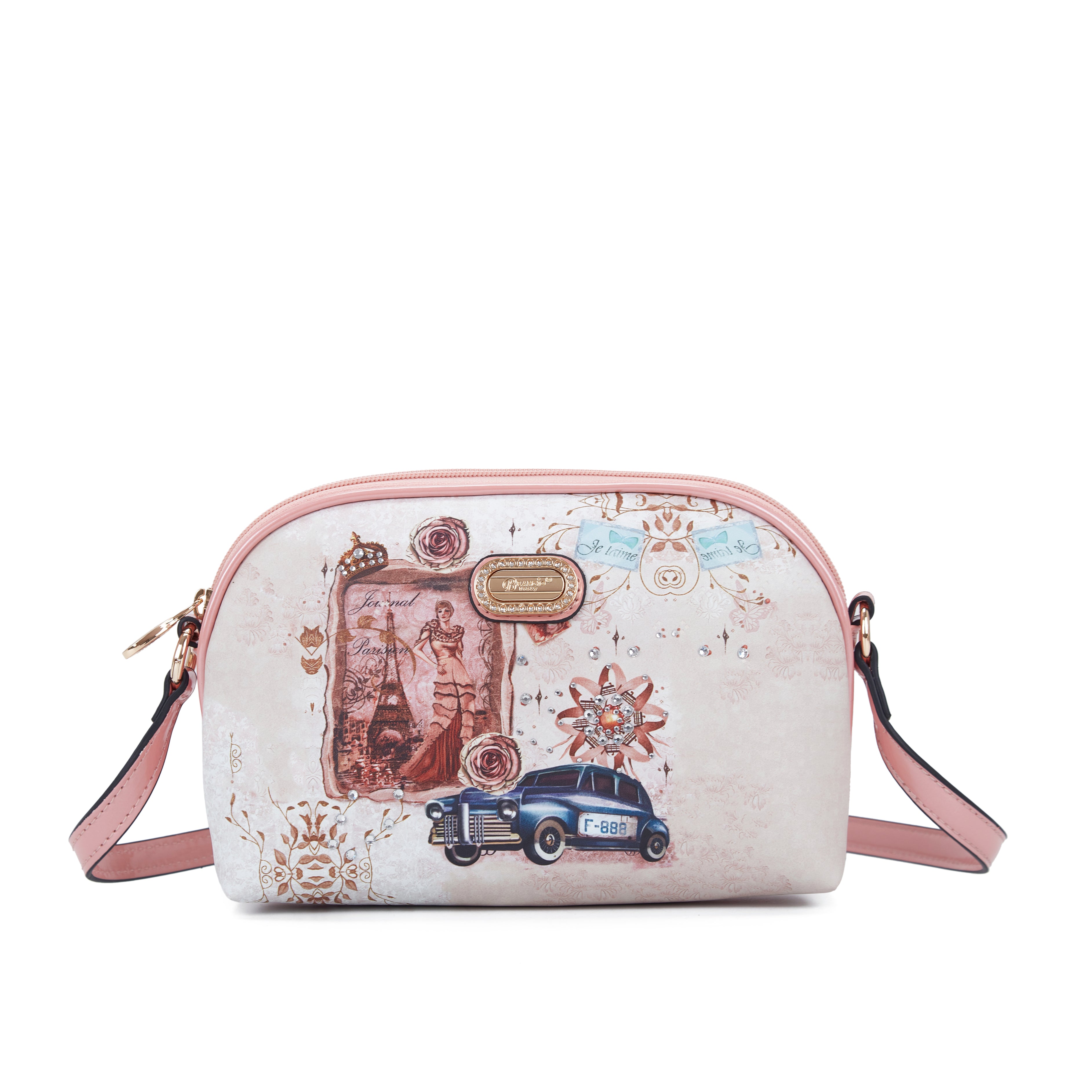 Brangio Italy Vintage Floral Vintage Paris Crossbody Bag