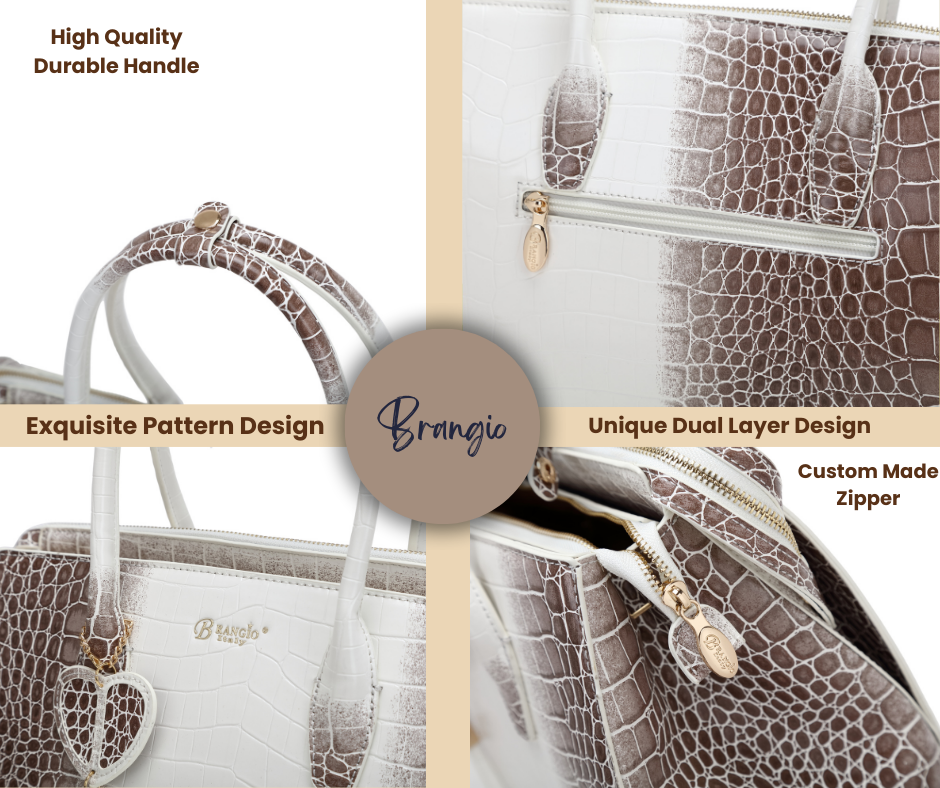 Brangio Elegant Croc-Embossed Handbag