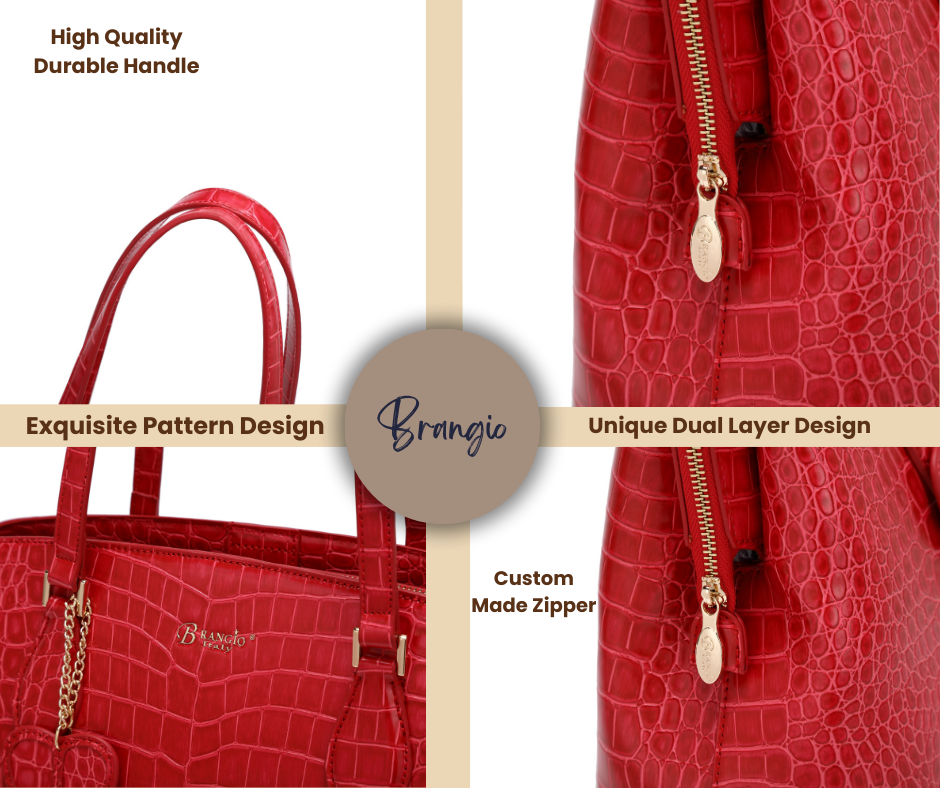 Brangio Luxe Croc-Embossed Tote Bag