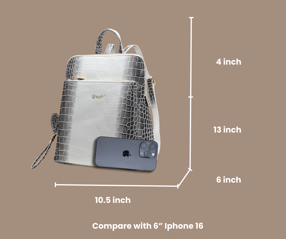 Brangio Croc-Embossed Convertible Backpack