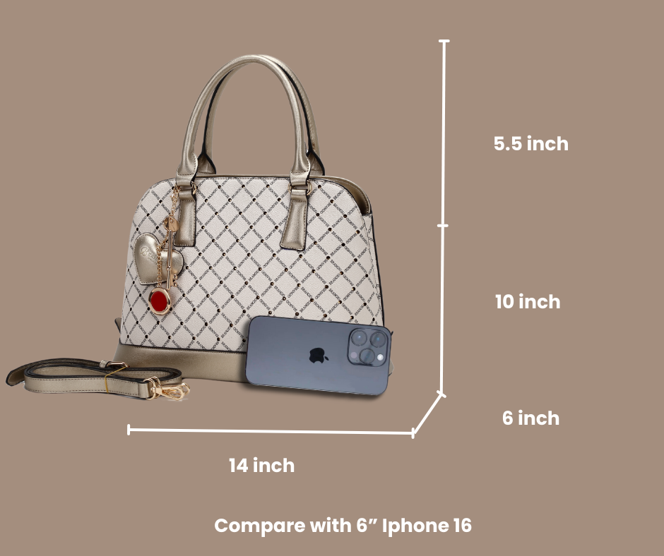 Brangio Italy Luxe Diamond Ruby Romance Stud Top Handle Bag