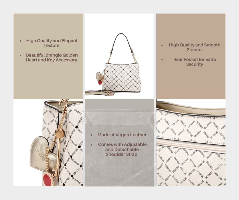 Brangio Italy Diamond Luxe Chain Hobo Bag & Crossbod Bag