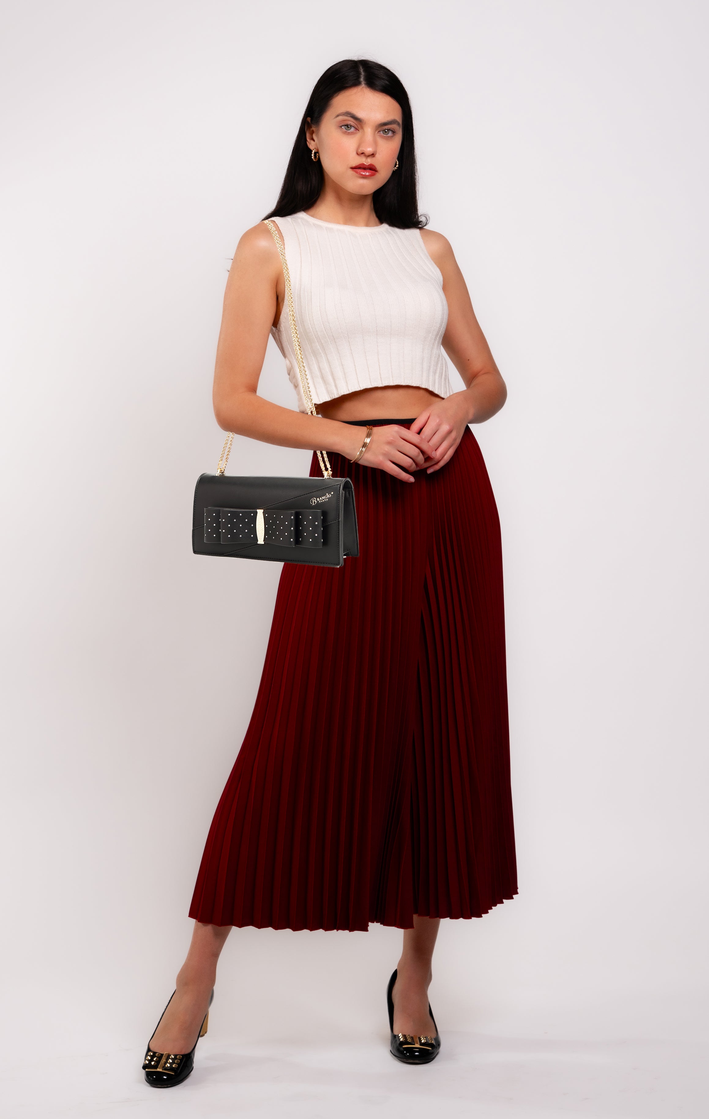 Brangio Italy Sage Bow Clutch Crossbody Bag