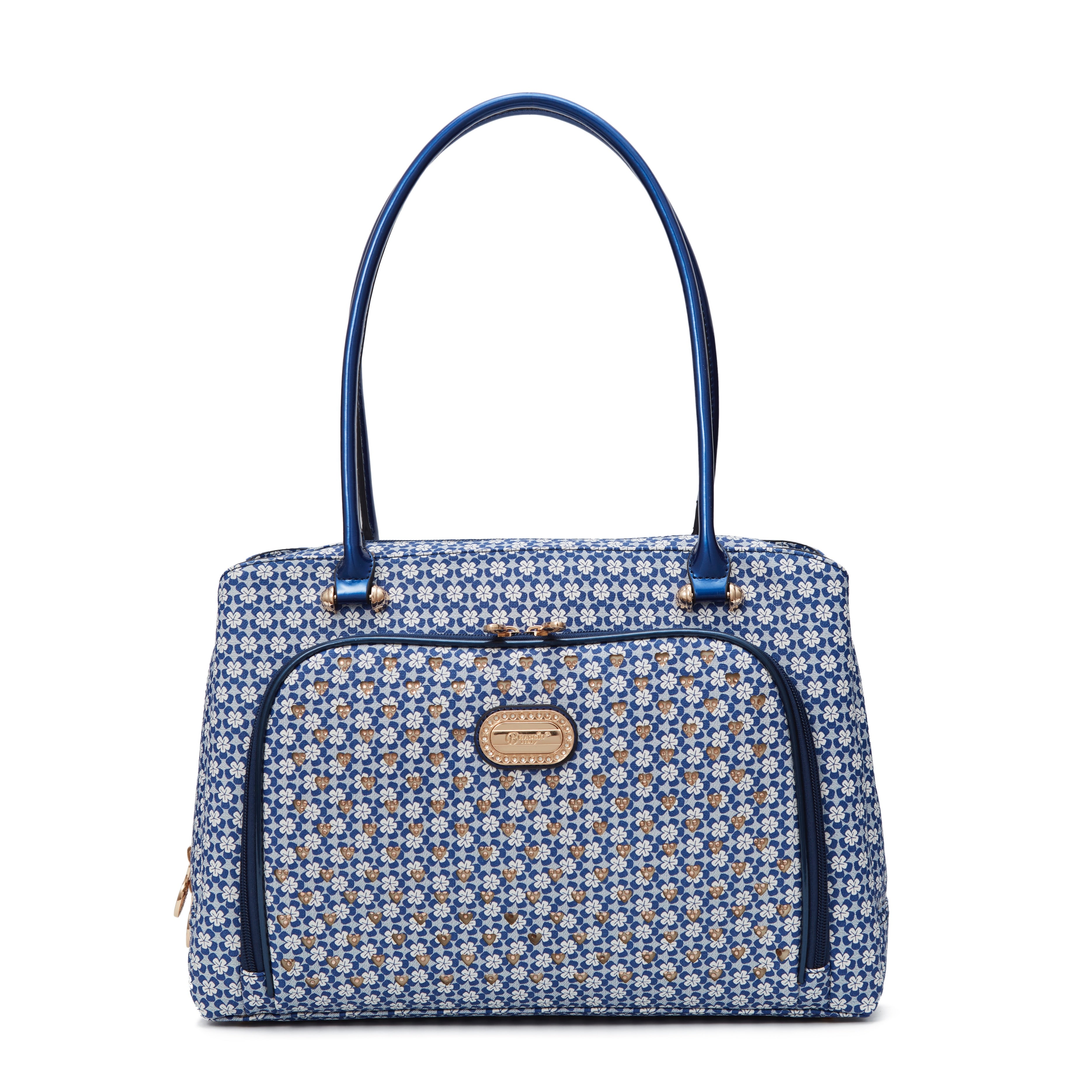 Brangio Italy Luxury Floral Pattern Designer Laptop Tote Bag